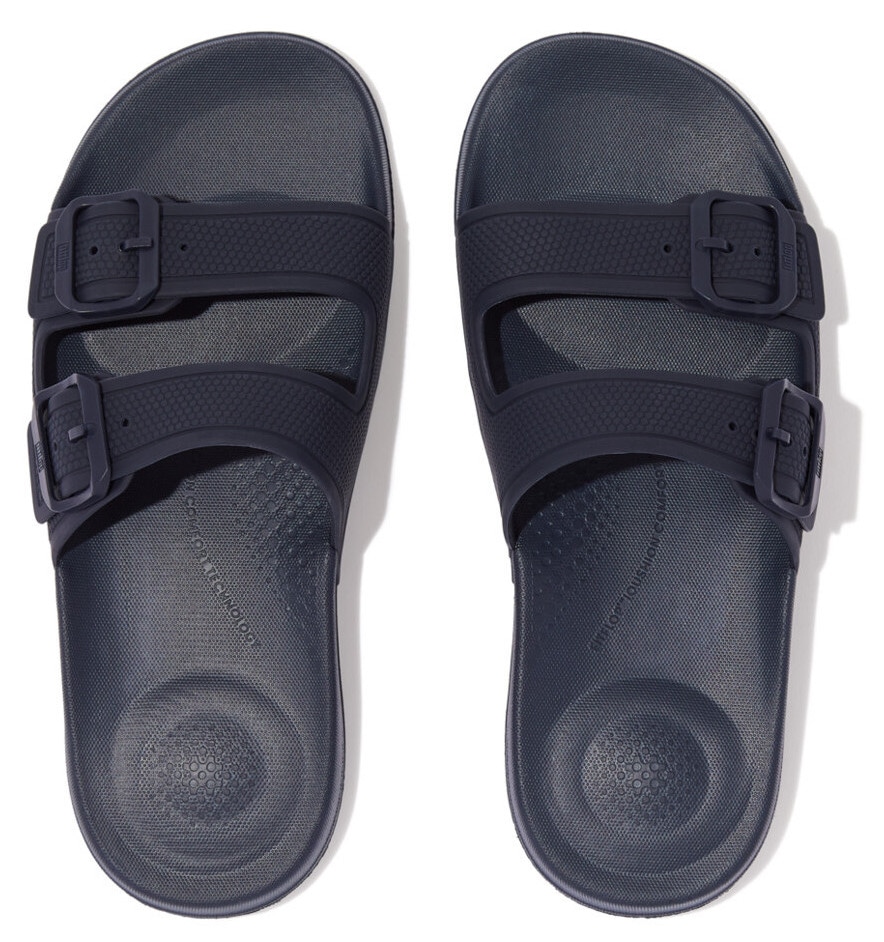 Fitflop Pantolette »IQUSHION TWO-BAR BUCKLE SLIDES«, Sommerschuh, Schlappen, Badeschuh mit zwei verstellbaren Schnallen