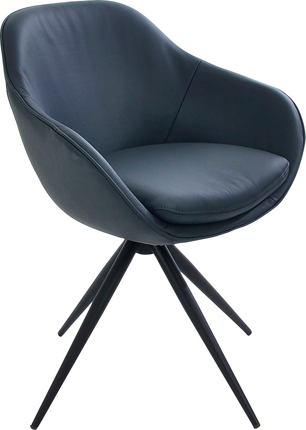 K+W Komfort & Wohnen Drehstuhl "ZOOM" () 4-Fuß Drehstuhl mit Gestell aus Metall schwarz Struktur