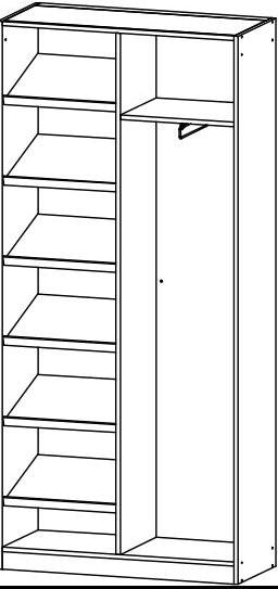 rauch Garderobenschrank »Garderobe Drehtürenschrank Kleiderschrank Schrank Schuhschrank MINOSA«, Breite 91 cm, ausziehbare Kleiderstange 6 Schuhablagen MADE IN GERMANY