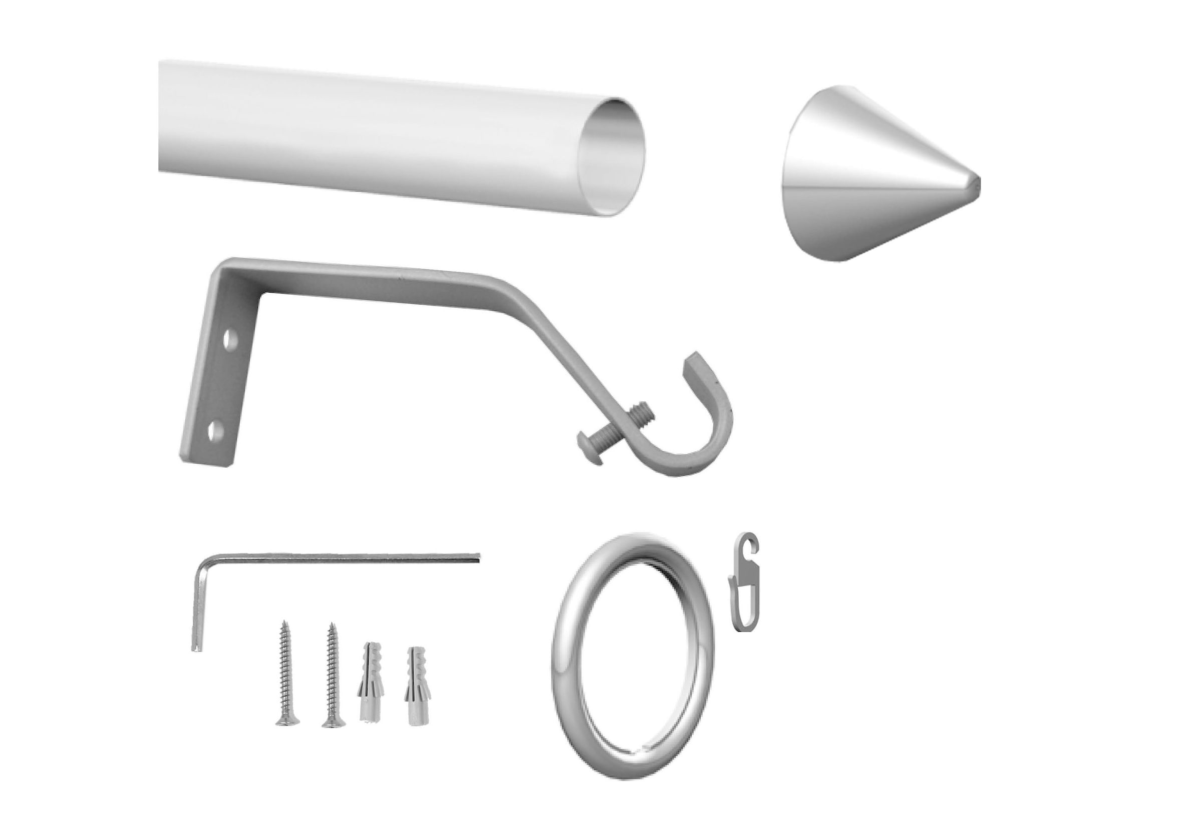 indeko Gardinenstange »Kegel«, 1 läufig-läufig, Fixmass, Komplett-Set inkl. Ringen und Montagematerial