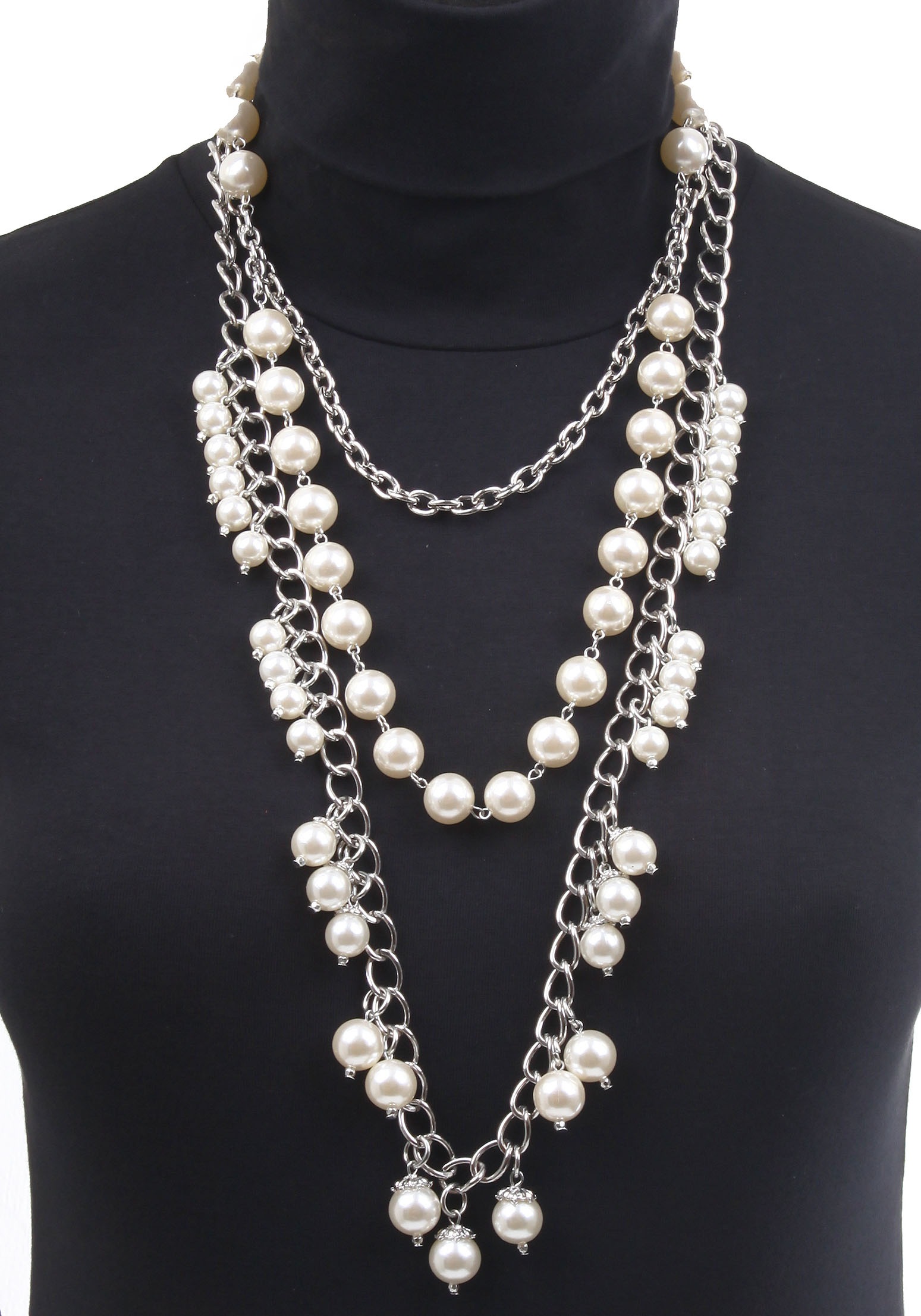 COLLEZIONE ALESSANDRO Lange Kette »Dreireihige Kette, C2427A F34«, mit Kunststoffperlen