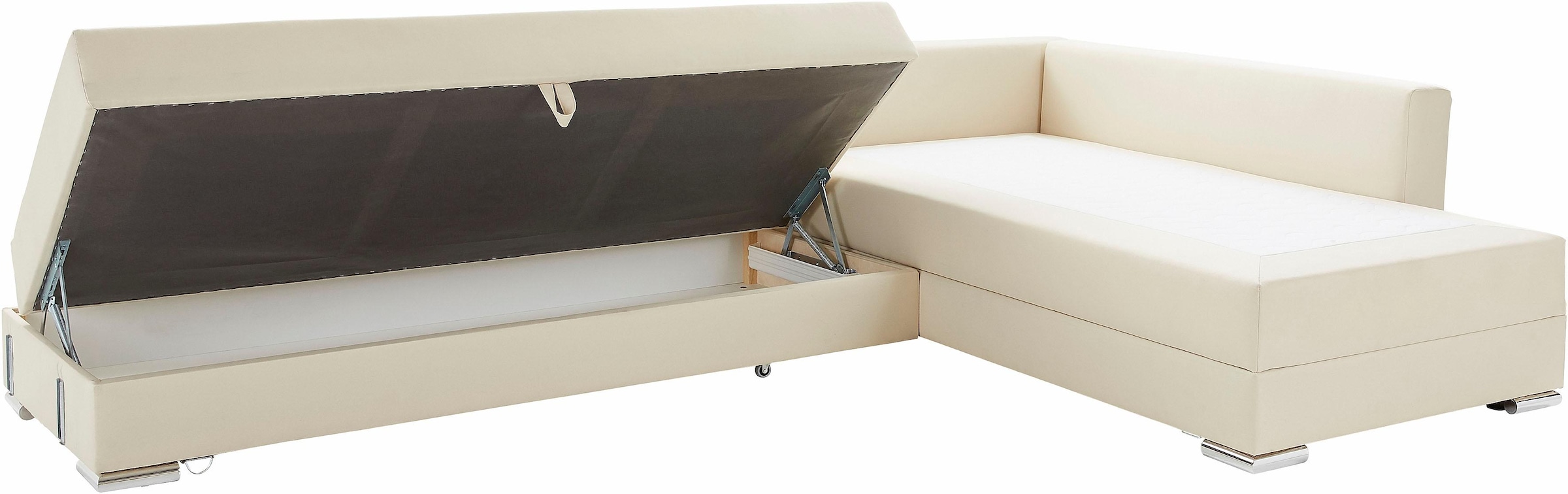 INOSIGN Ecksofa »Night & Day L-Form, B: 324 cm«, mit Bettfunktion, Bettkasten & 3 Zierkissen, Boxspringbett 180x200 cm