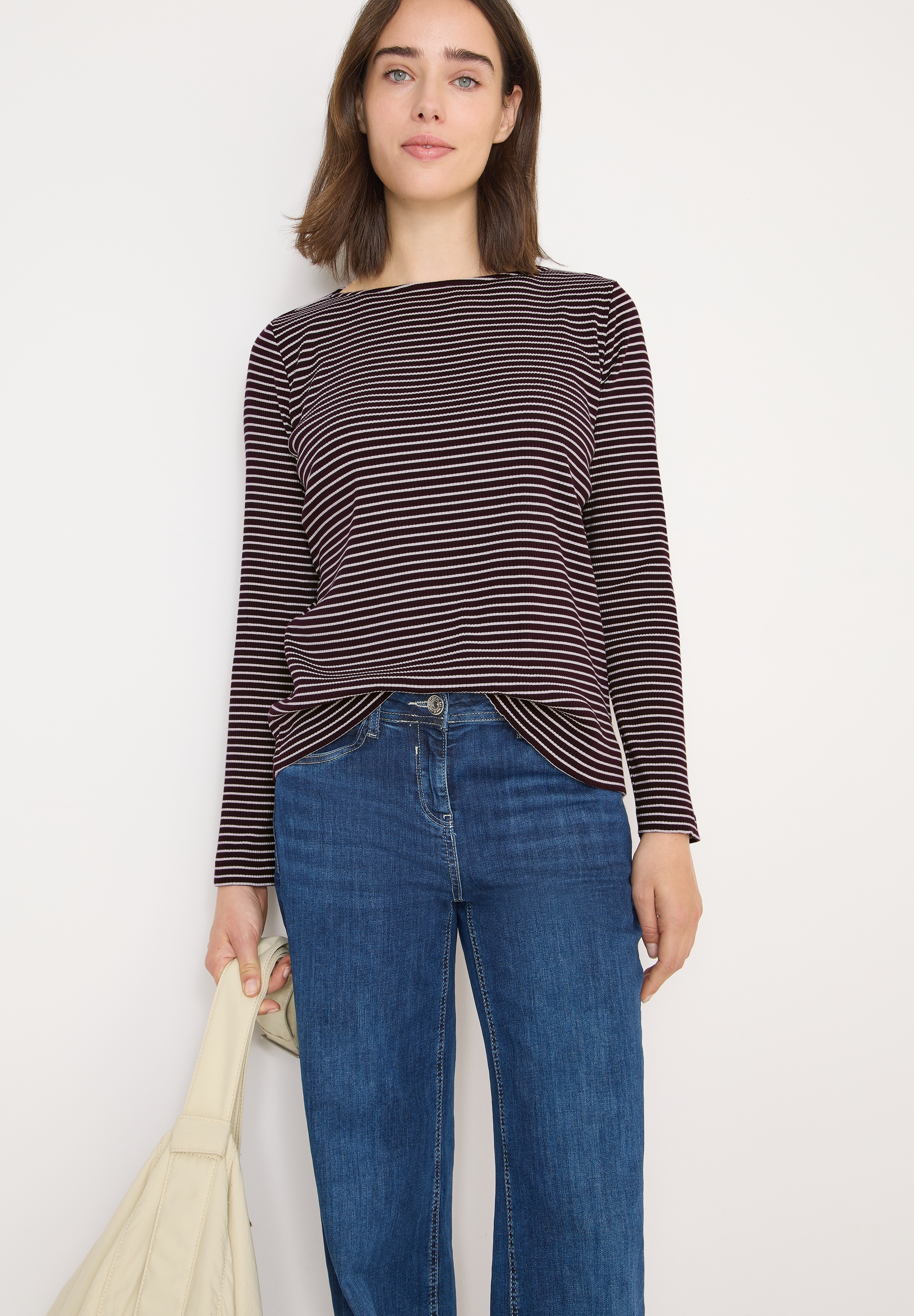 Cecil Langarmshirt mit Streifen-Muster