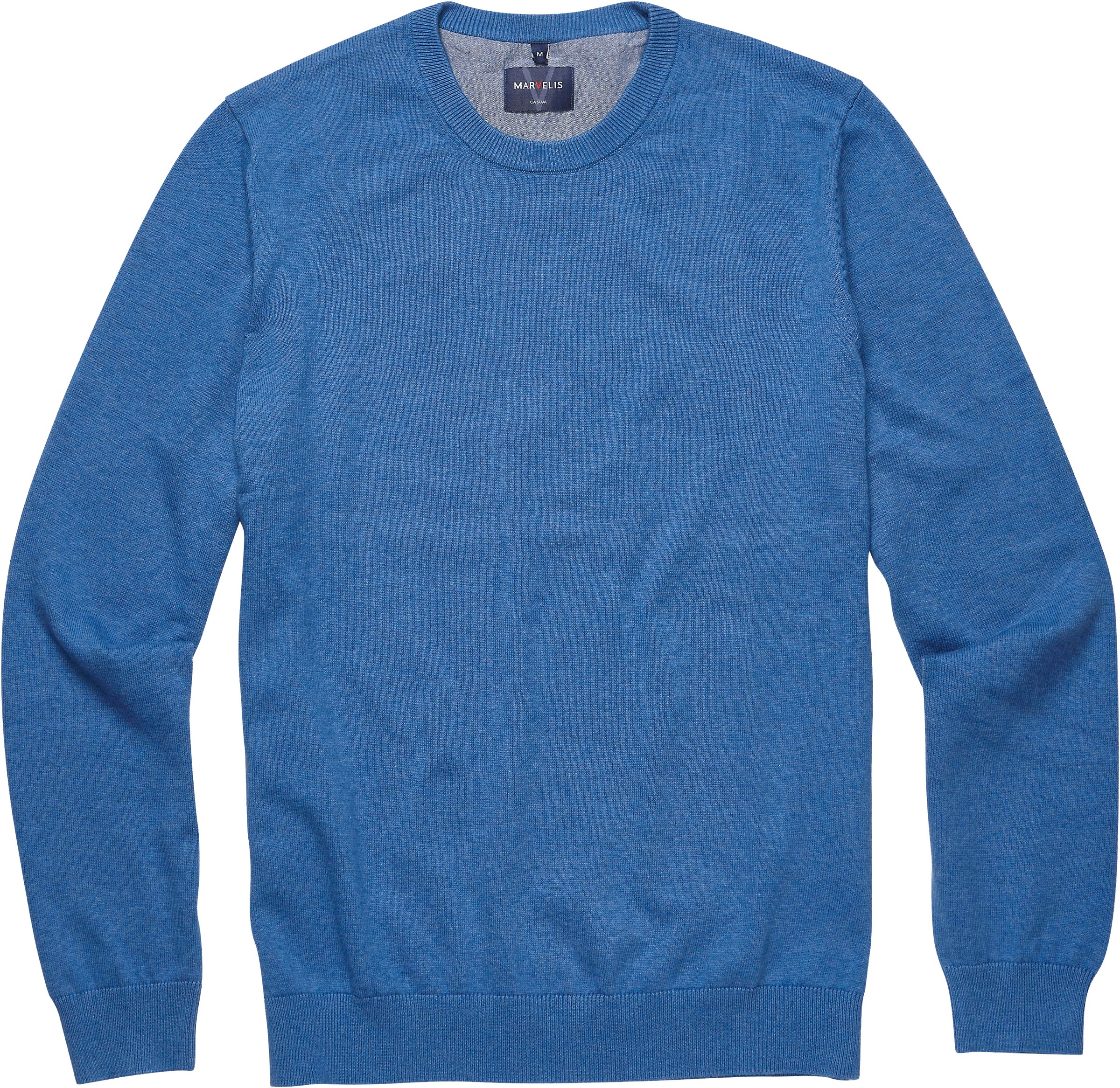 MARVELIS Strickpullover Rundhals, Baumwolle, regular fit