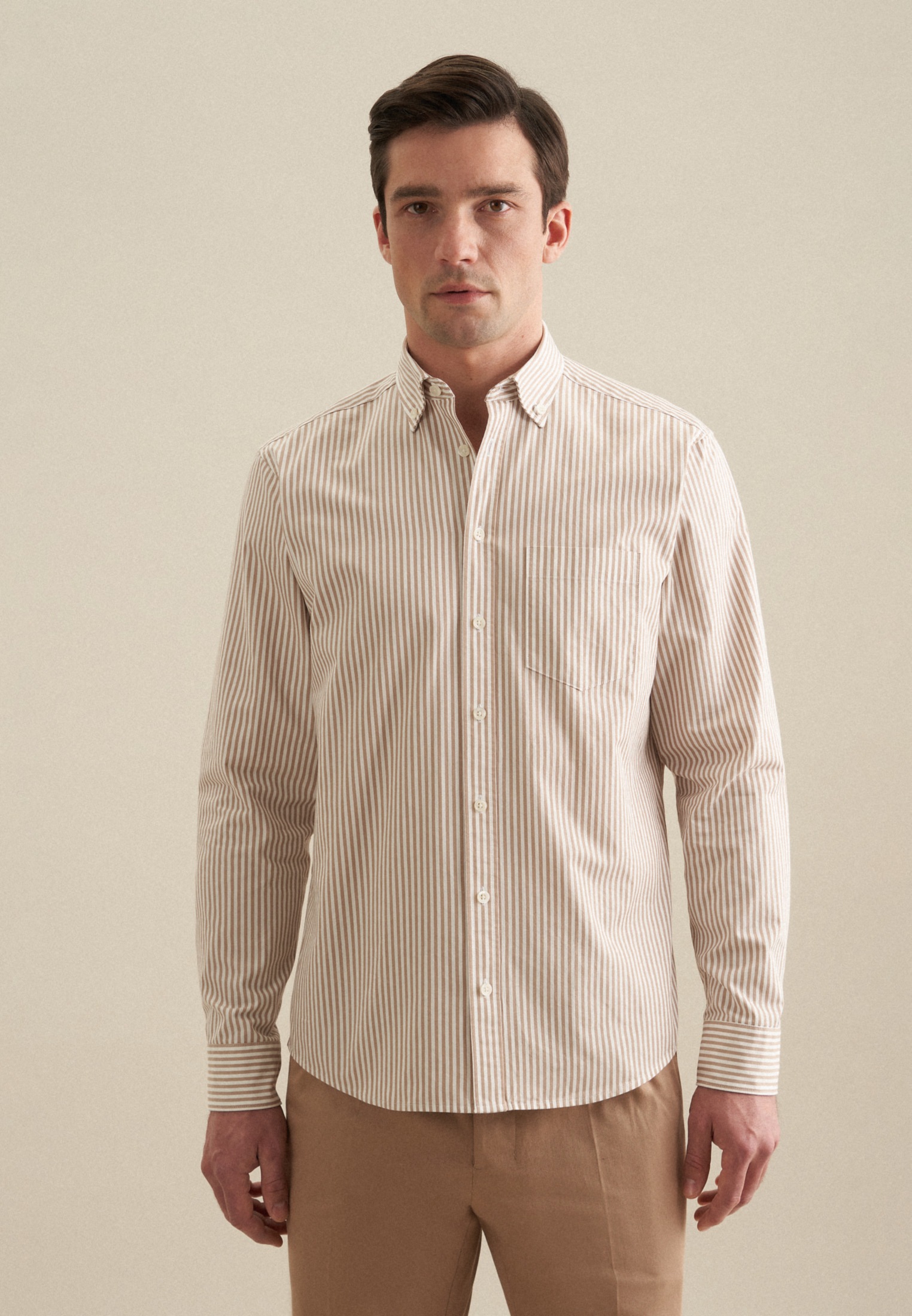 seidensticker Businesshemd »Schwarze Rose« Regular 1/1 Button-Down-Kragen Streifen