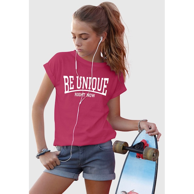 ✵ KIDSWORLD T-Shirt »Be unique - right now«, in legerer Form günstig  bestellen | Jelmoli-Versand