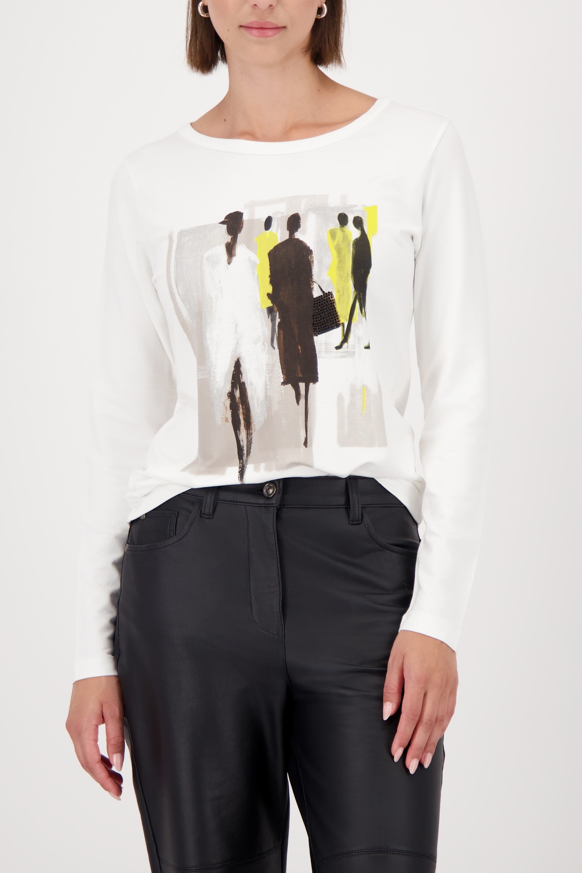 Monari Langarmshirt Regular fit mit Rundhalsausschnitt