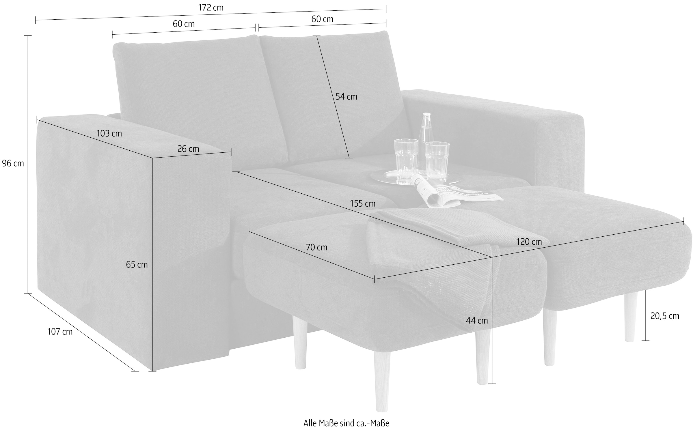 LOOKS by Wolfgang Joop 2-Sitzer »Looksv«, Verwandlungssofa: aus Sofa wird Sofa mit 2 Hockern