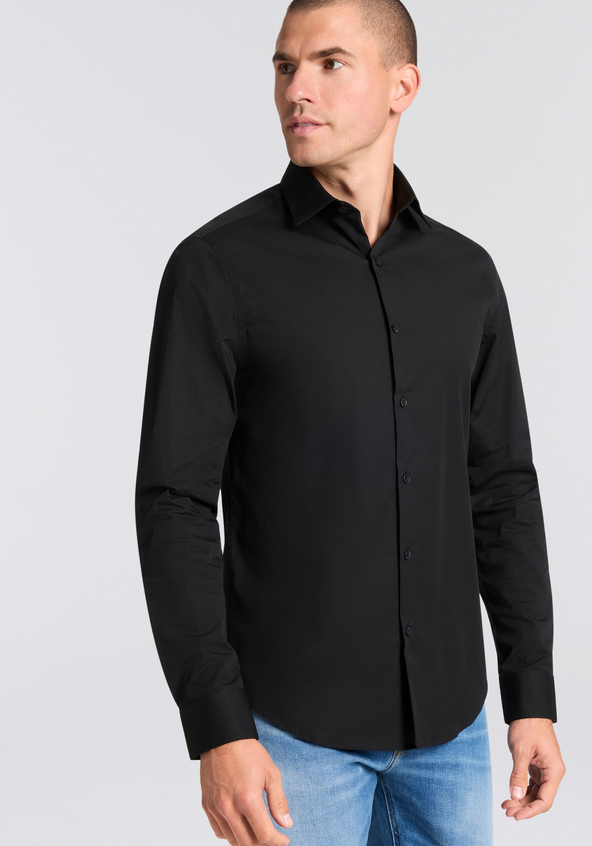 Calvin Klein Businesshemd »SLIM ESNTL POPLIN NOS STR SLD« Mit Monogramm-Stickerei