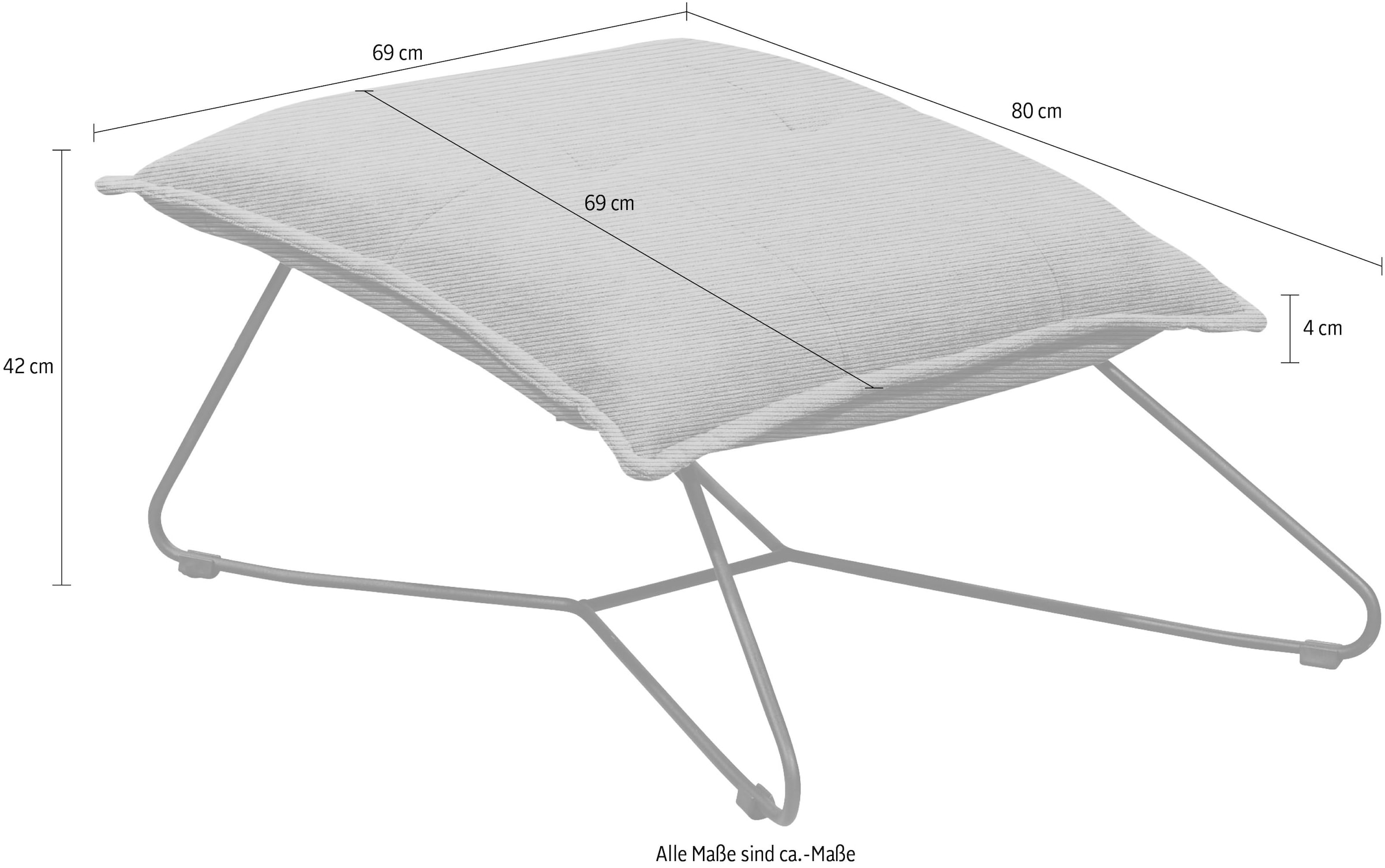 ED EXCITING DESIGN Hocker »Vico«, mit Design-Gestell aus schwarzem Metall, in Cord