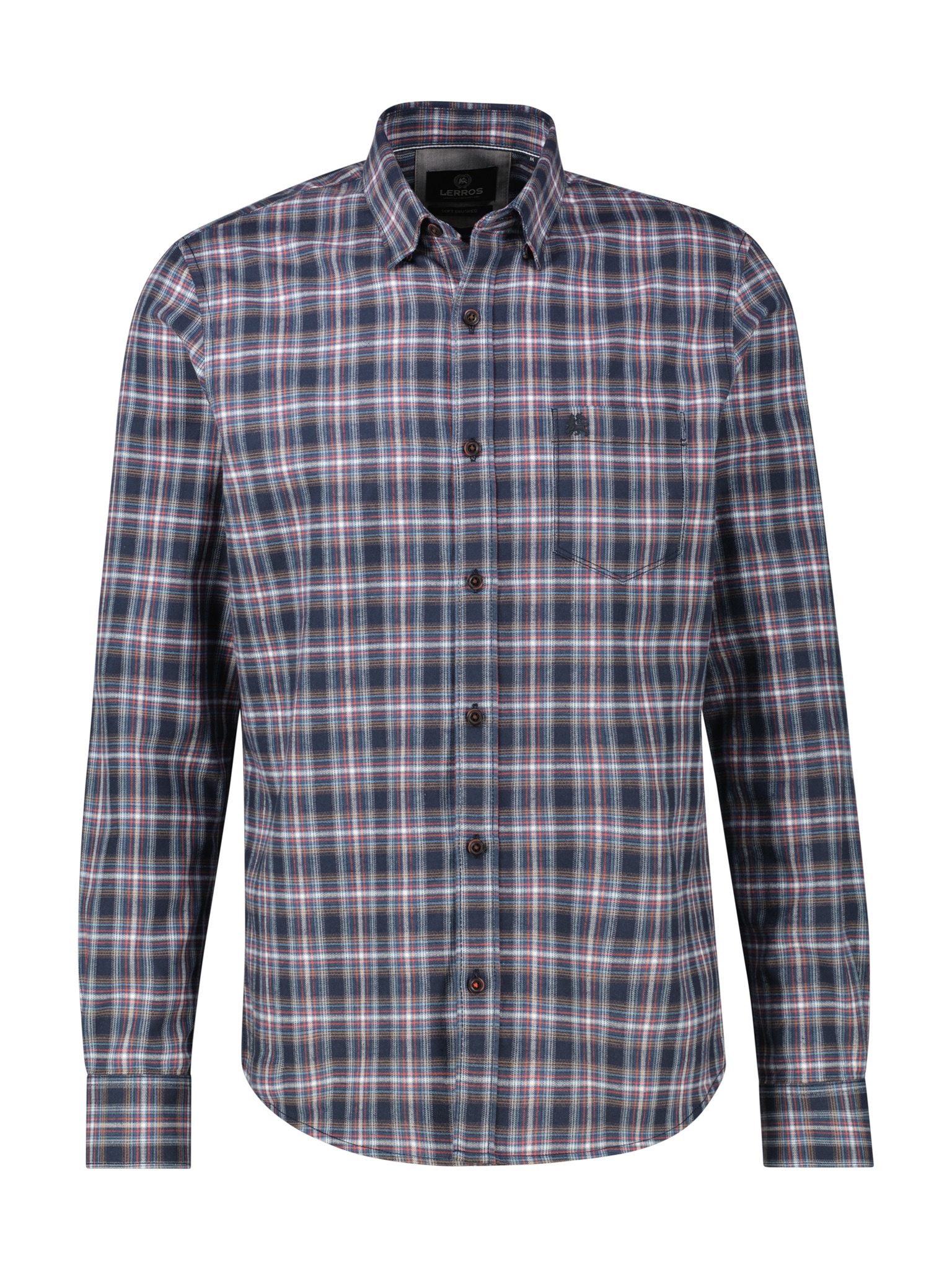 LERROS Karohemd, langarm, mit Button-Down-Kragen
