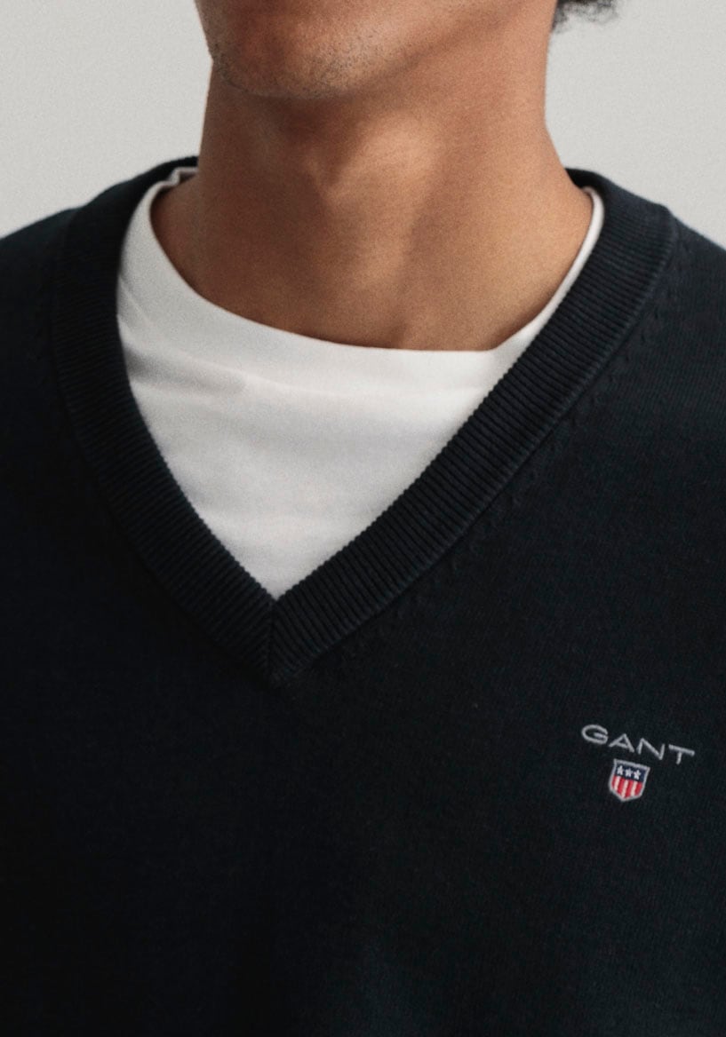Gant V-Ausschnitt-Pullover »Classic Cotton V-Neck«, Premium Strickpullver  aus weicher 100% Baumwolle, Übergangspullover online bestellen |  Jelmoli-Versand
