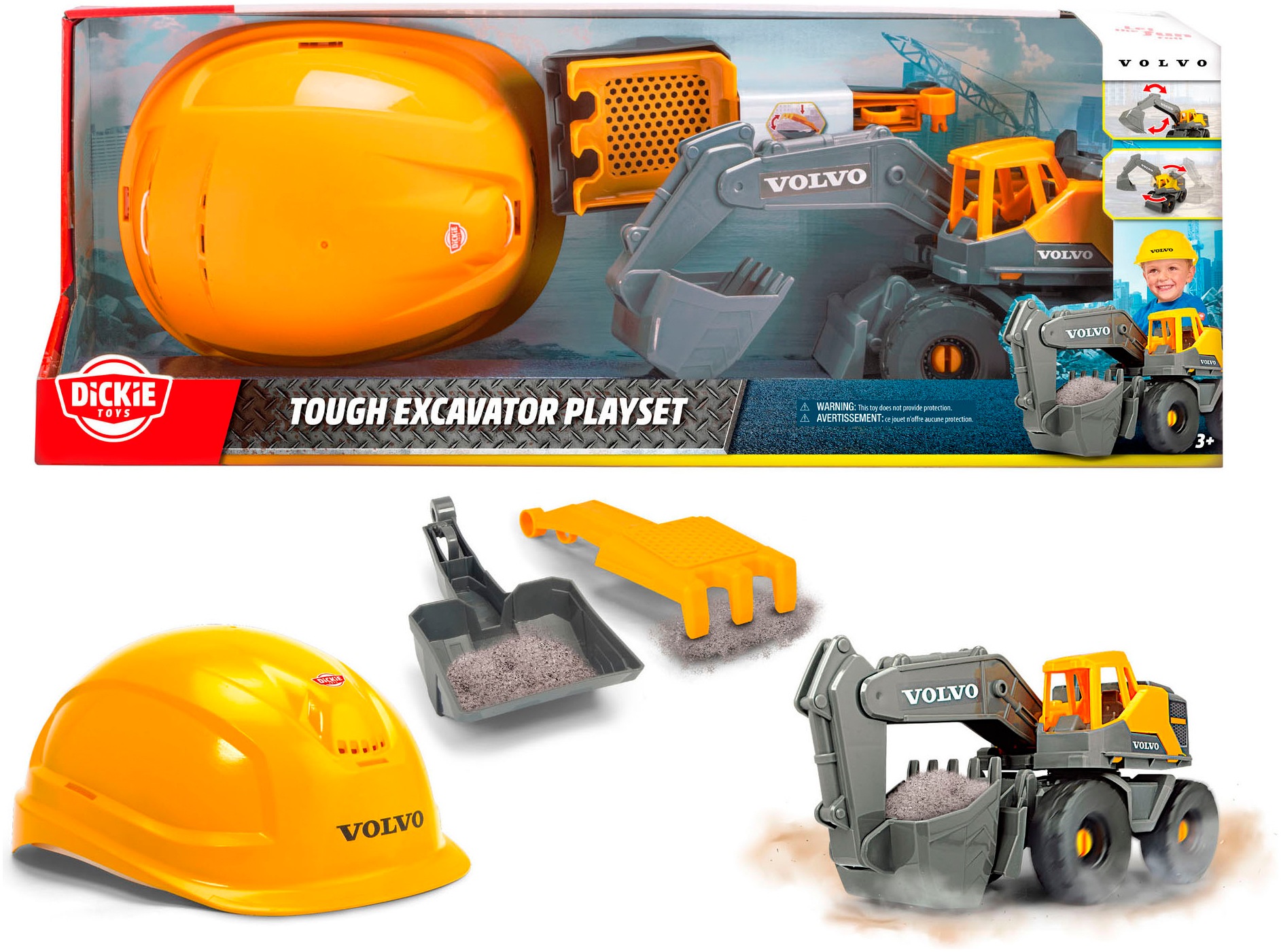 Dickie Toys Spielzeug-Baumaschine "Volvo Tough Excavator Playset"