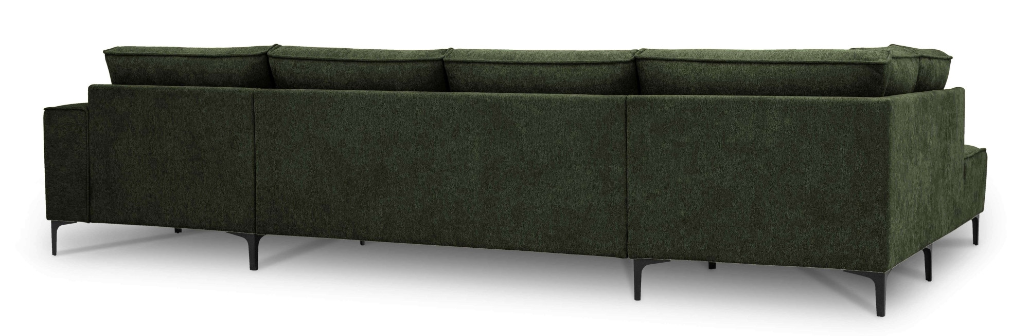 Places of Style Wohnlandschaft »XXL Sofa Oland, Struktur, Flachgewebe, Luxus-Microfaser, Boucle«, U-Form, 345 cm, Wellenunterfederung, Skandi-Design, Metallfüsse