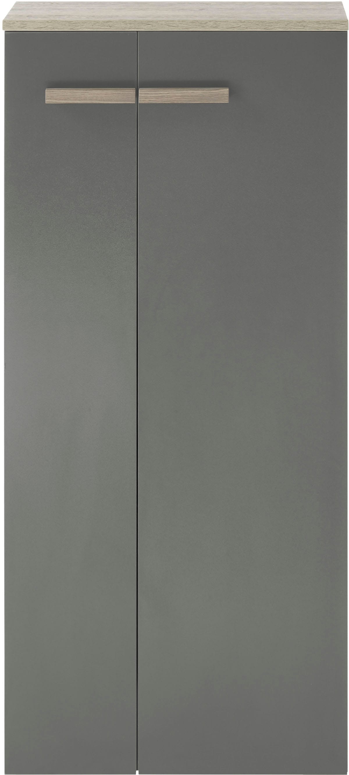 Places of Style Midischrank »SOLiD, Badschrank im modernen Design, Schrank mit Holzgriffen«, in zwei Farben verfügbar, mit Stauraum, stehend o. hängend montierbar