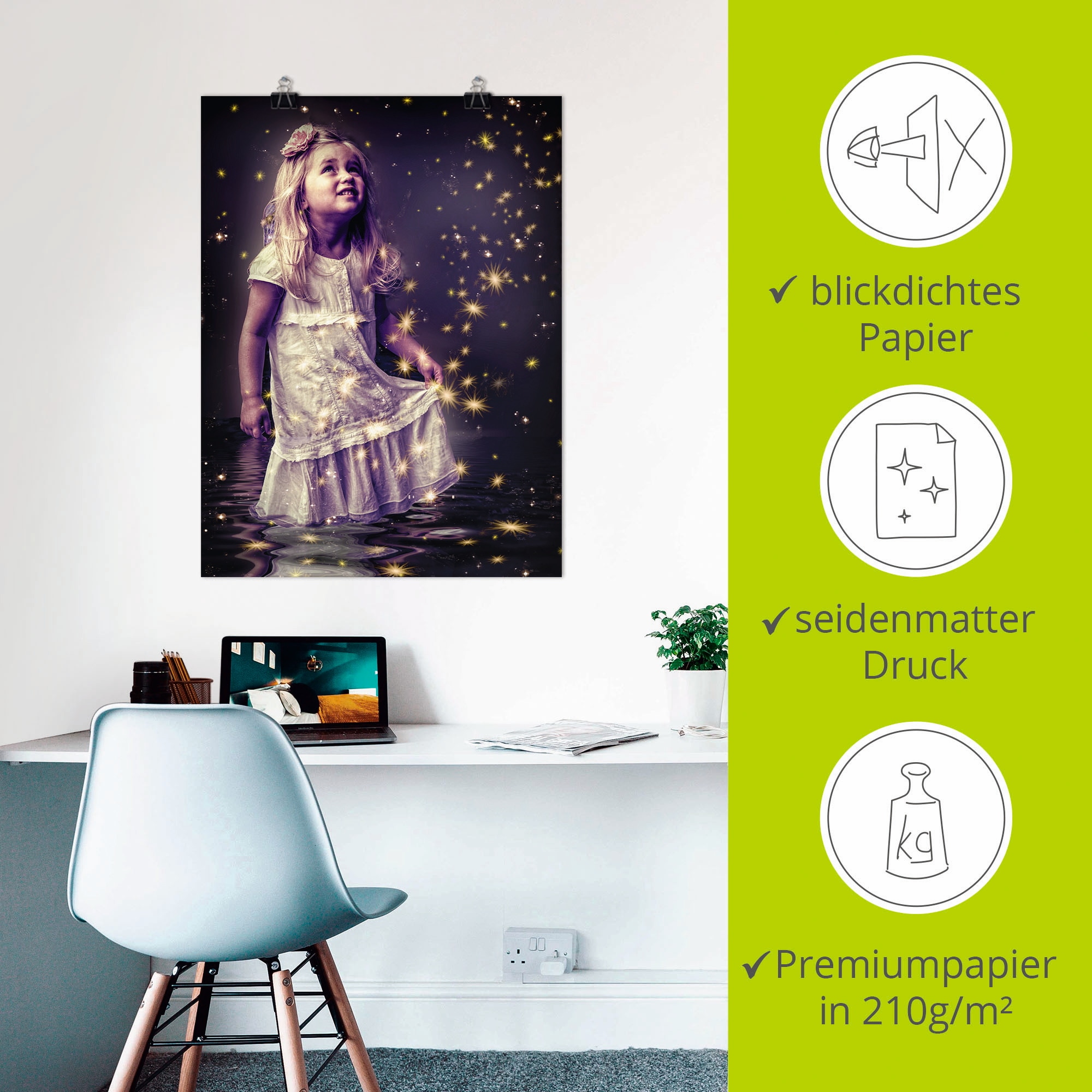 Artland Poster »Märchen - Sterntaler«, Geschichten & Märchen, (1 St.), als Alubild, Leinwandbild, Wandaufkleber oder Poster in versch. Grössen