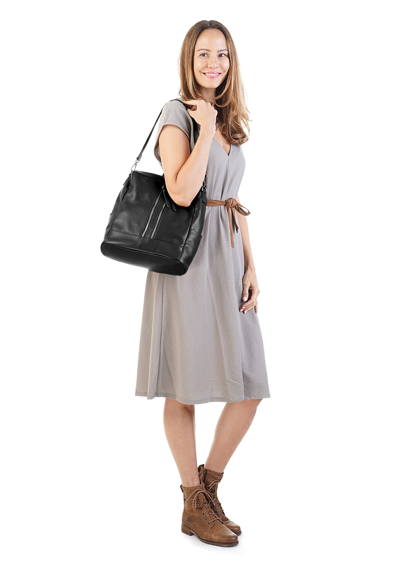 Samantha Look Cityrucksack, echt Leder, Made in Italy