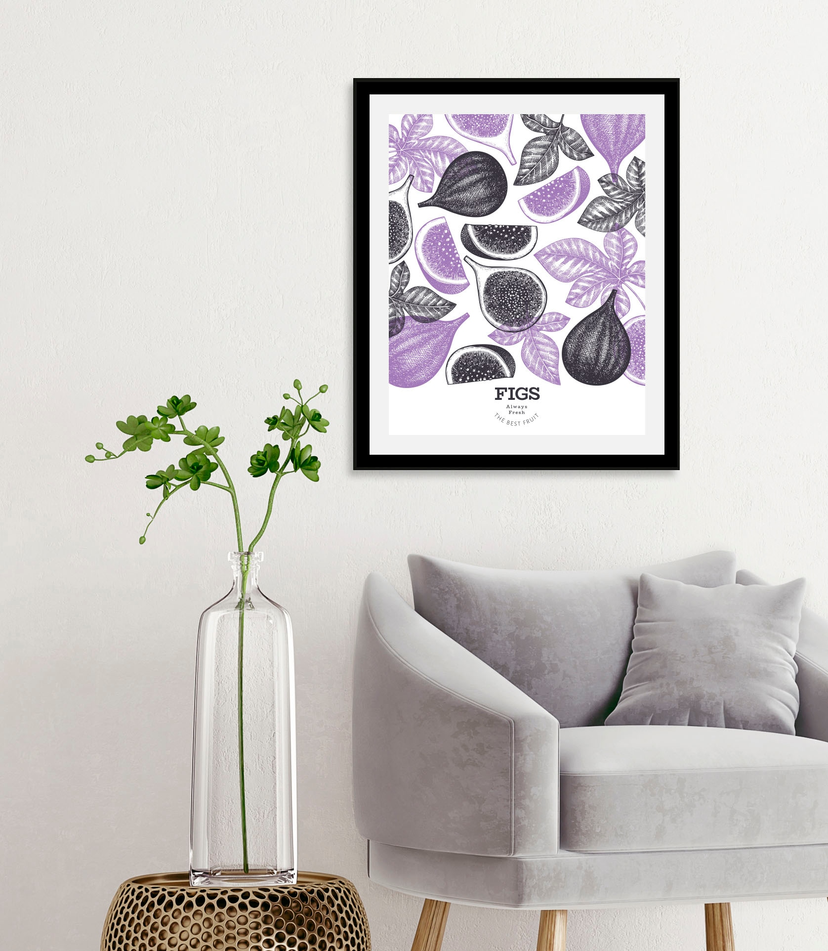 queence Bild "Figs" Abstrakt  Essen  Figuren  Kunst  Lebensmittel  Obst  Obst Bilder 1 Stk. tlg. gerahmt