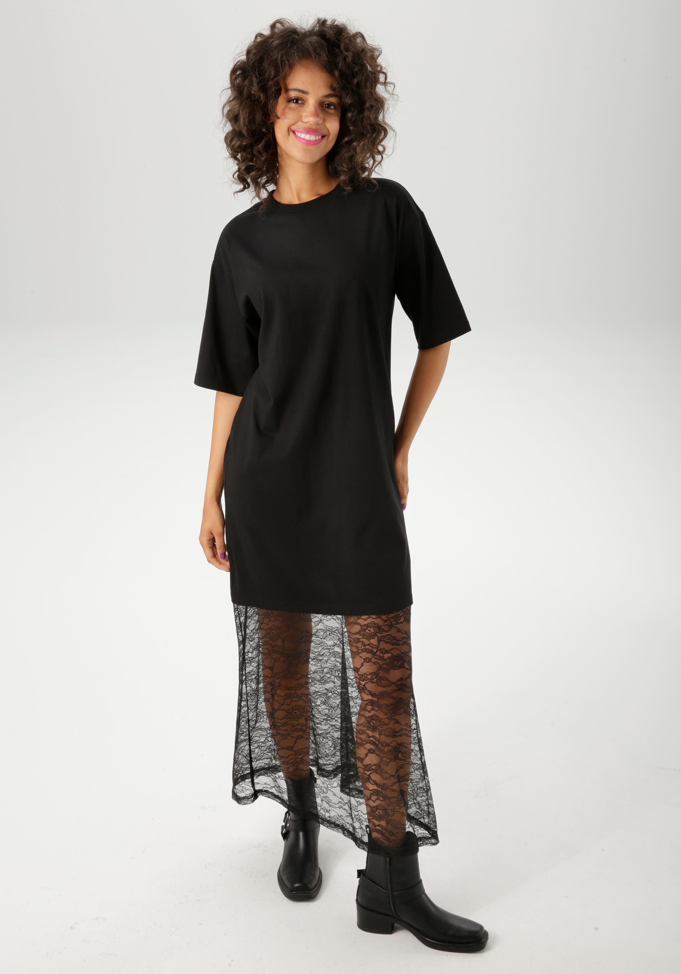 Aniston CASUAL Maxikleid, mit raffinierter Spitze am Saum - NEUE KOLLEKTION
