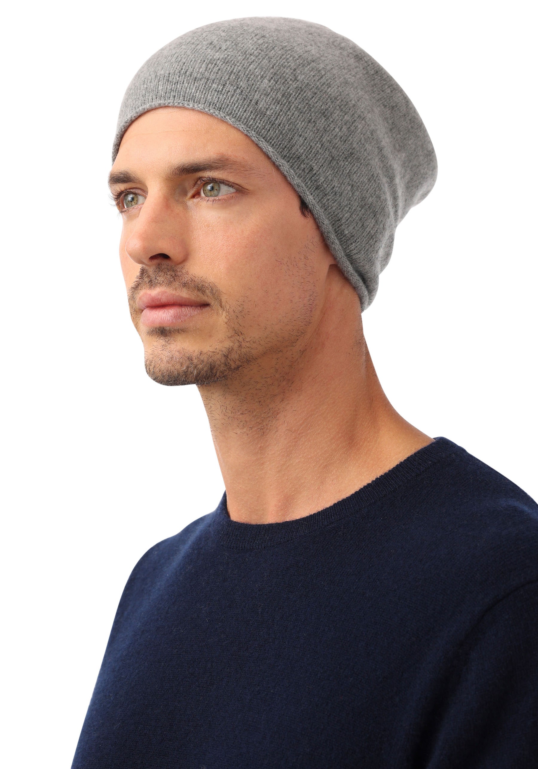 Zwillingsherz Beanie, mit kleinem Rollrand, One size