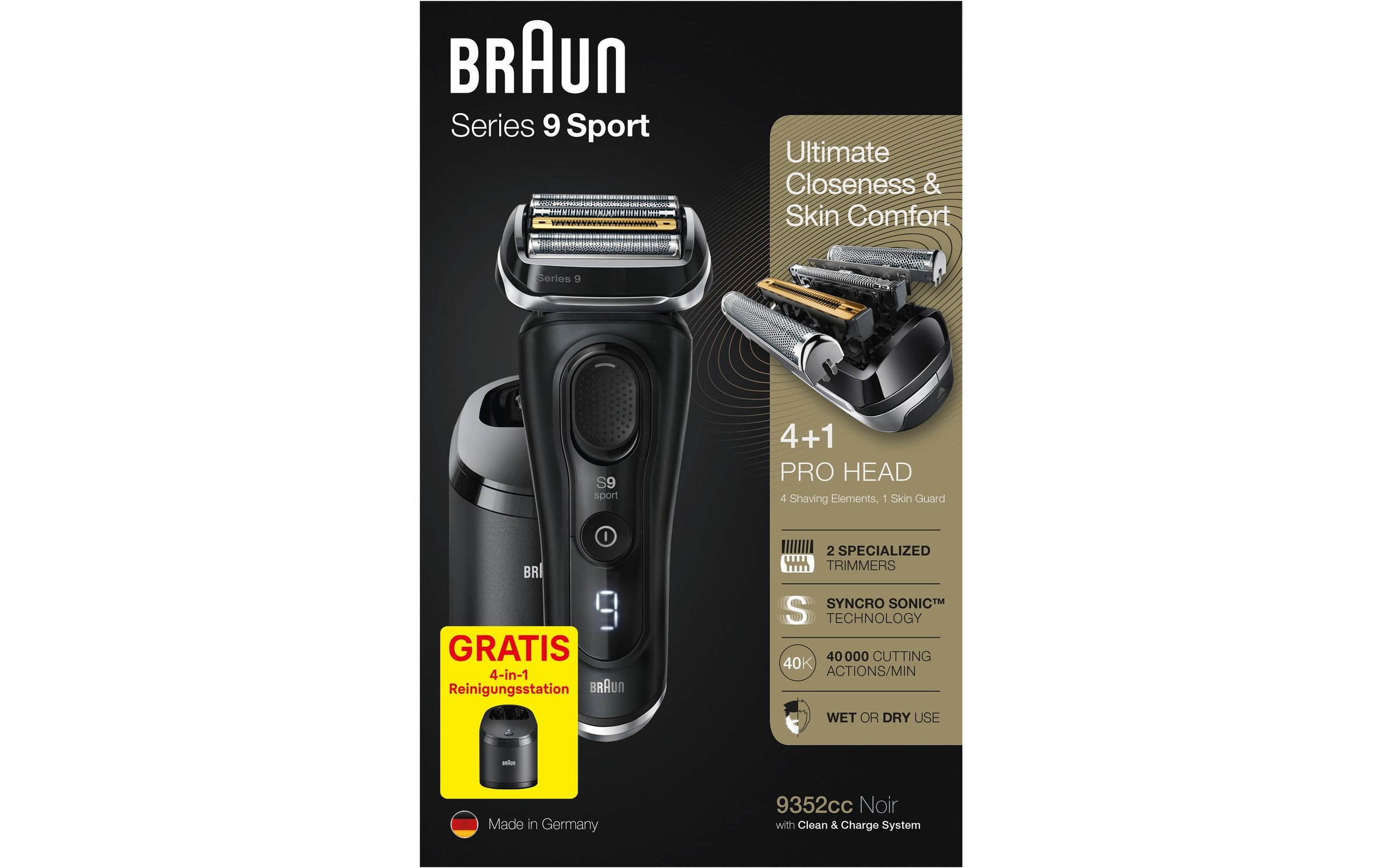 Braun Elektrorasierer »Series9 - 9352cc mit Reinigungsstation«