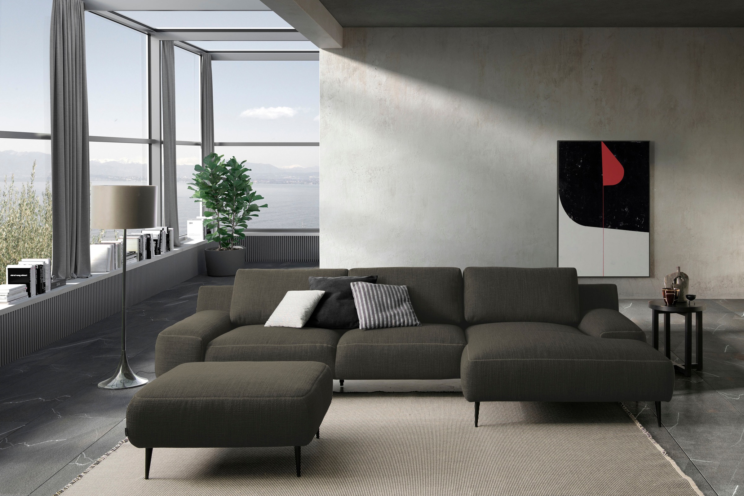 designwerk Hocker »Forma, zeitloser Desighocker mit aktuellem Fuss«, in hochwertiger Verarbeitung & tollem Sitzkomfort