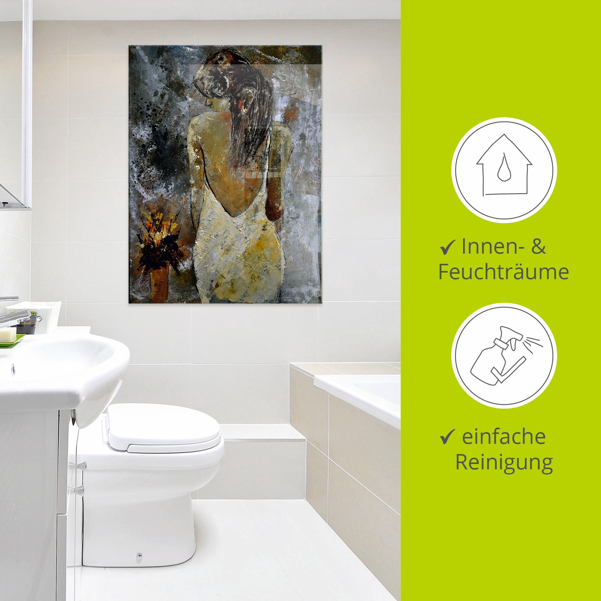 Artland Glasbild »Junge Frau«, Frau, (1 St.), in verschiedenen Grössen