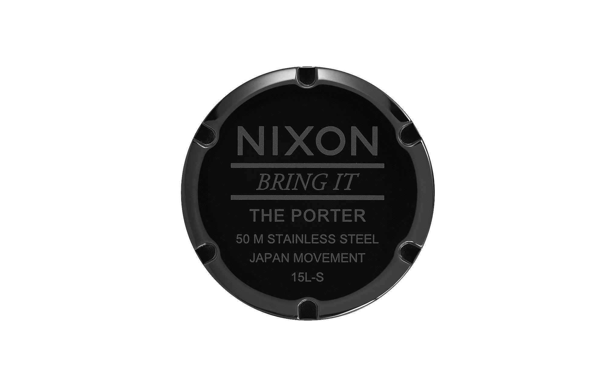 Nixon Chronograph »Porter Leather All Black Goldfarben 40 mm«