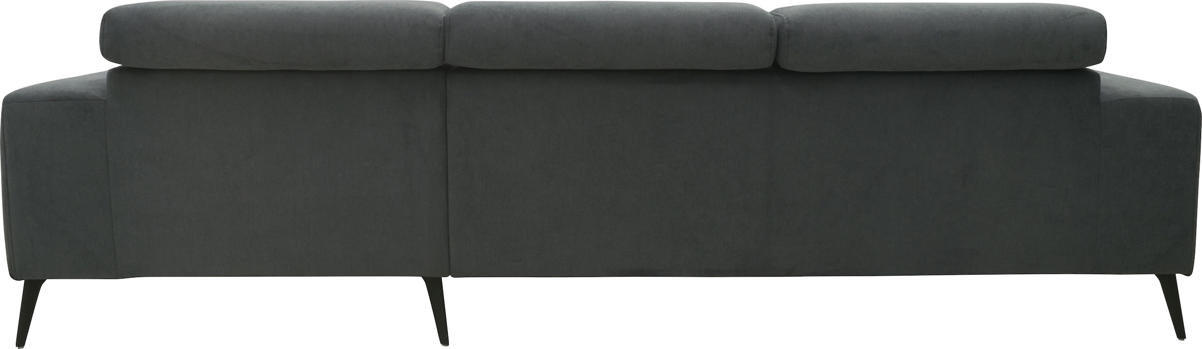 DOMO collection Ecksofa »Trento L-Form, mit Kufenfuss oder Einzelfuss«, wahlweise mit Kopfteilverstellung, Recamiere links/rechts bestellbar