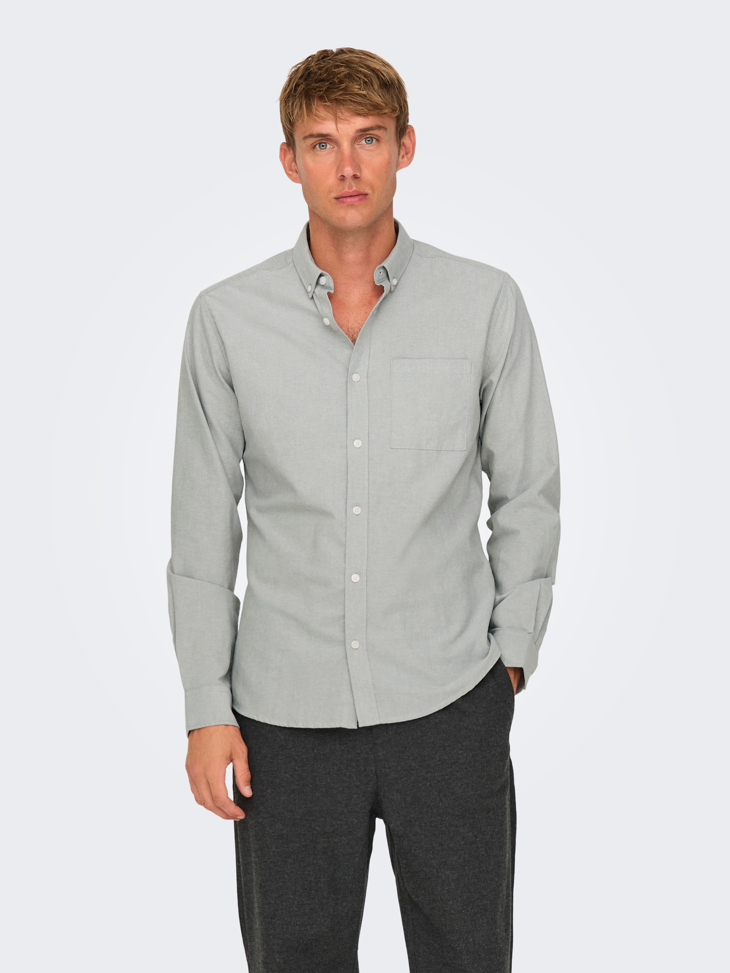 ONLY & SONS Langarmhemd »ONSALVARO SLIM LS OXFORD SHIRT NOOS«