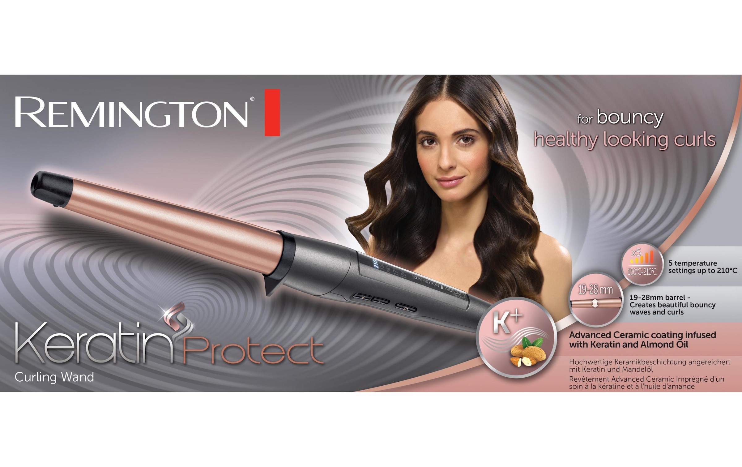 Remington Lockenstab »CI83V6 Keratin Protect«, Keramik-Beschichtung