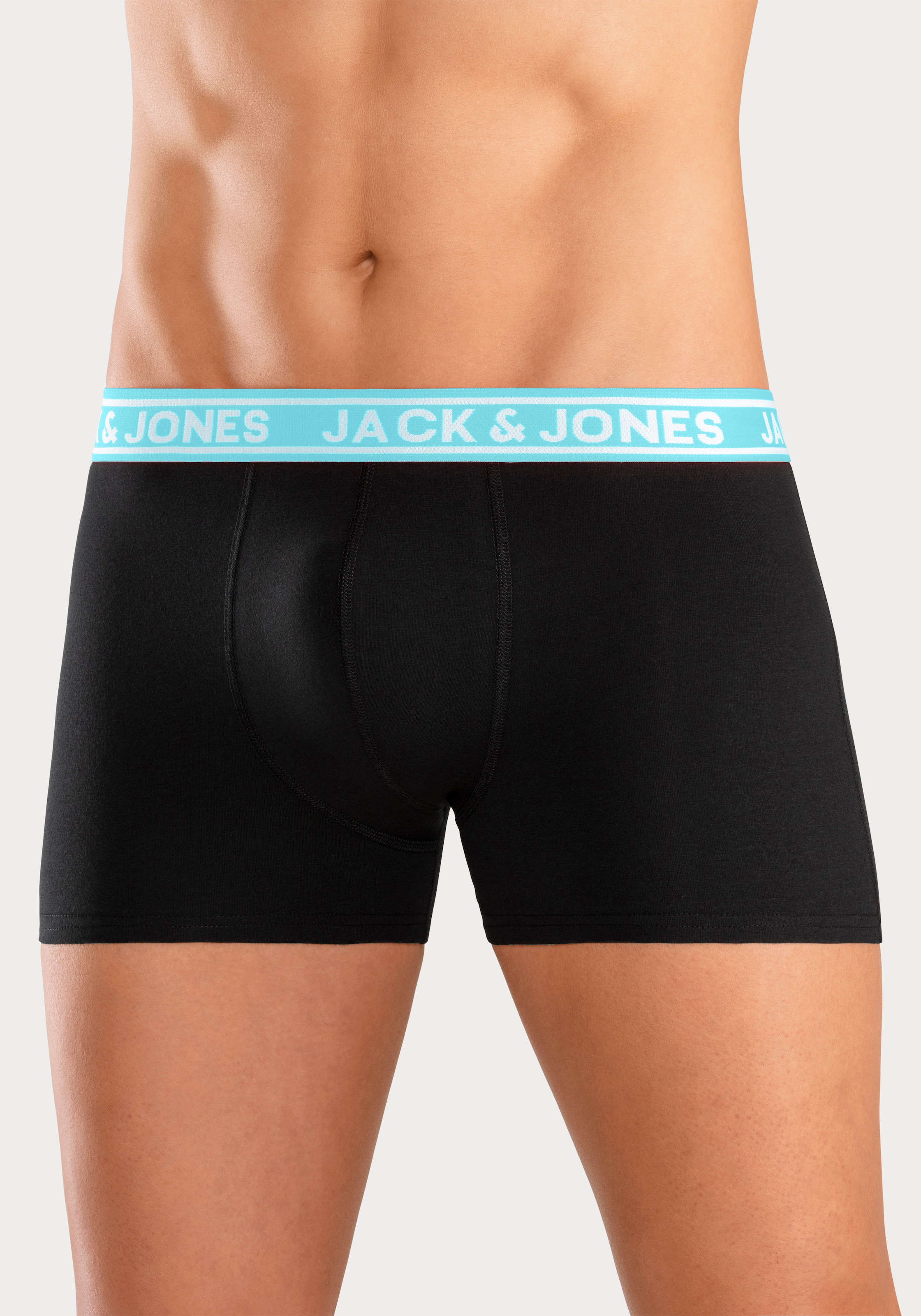 Jack & Jones Trunk »JACCRISP im 6er Pack mit Logobund und Stretchkomfort«, (Packung, 6 St.), unifarben mit Farbeinsatz, modisch, eng anliegend, Baumwollmischung