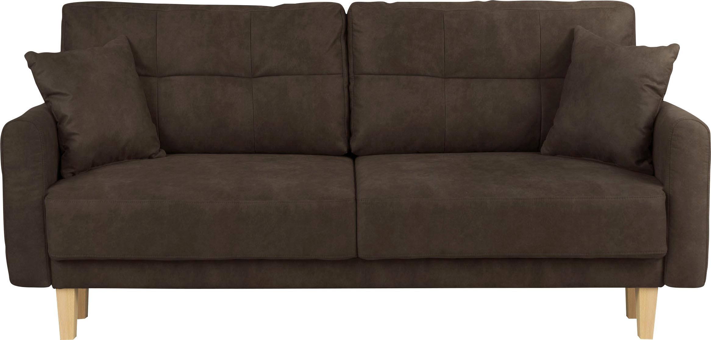 Home affaire 2-Sitzer »TRIPLO mit Wellenunterfederung, Masse B/T/H: 165/100/89 cm«, Sofa mit Steppung im Rückenbereich, incl. Rückenkissen und Zierkissen