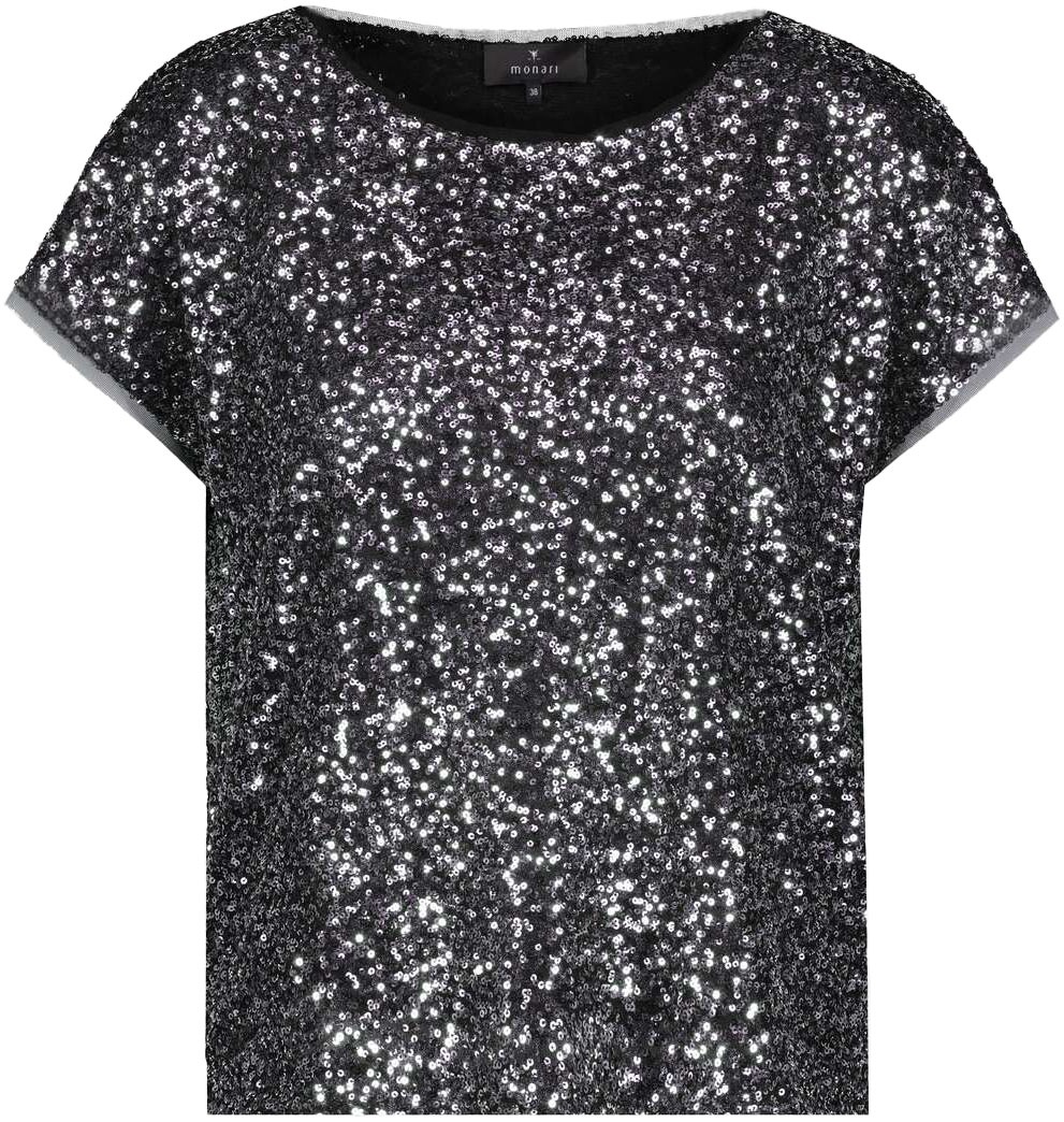 Monari Rundhalsshirt, mit Pailletten