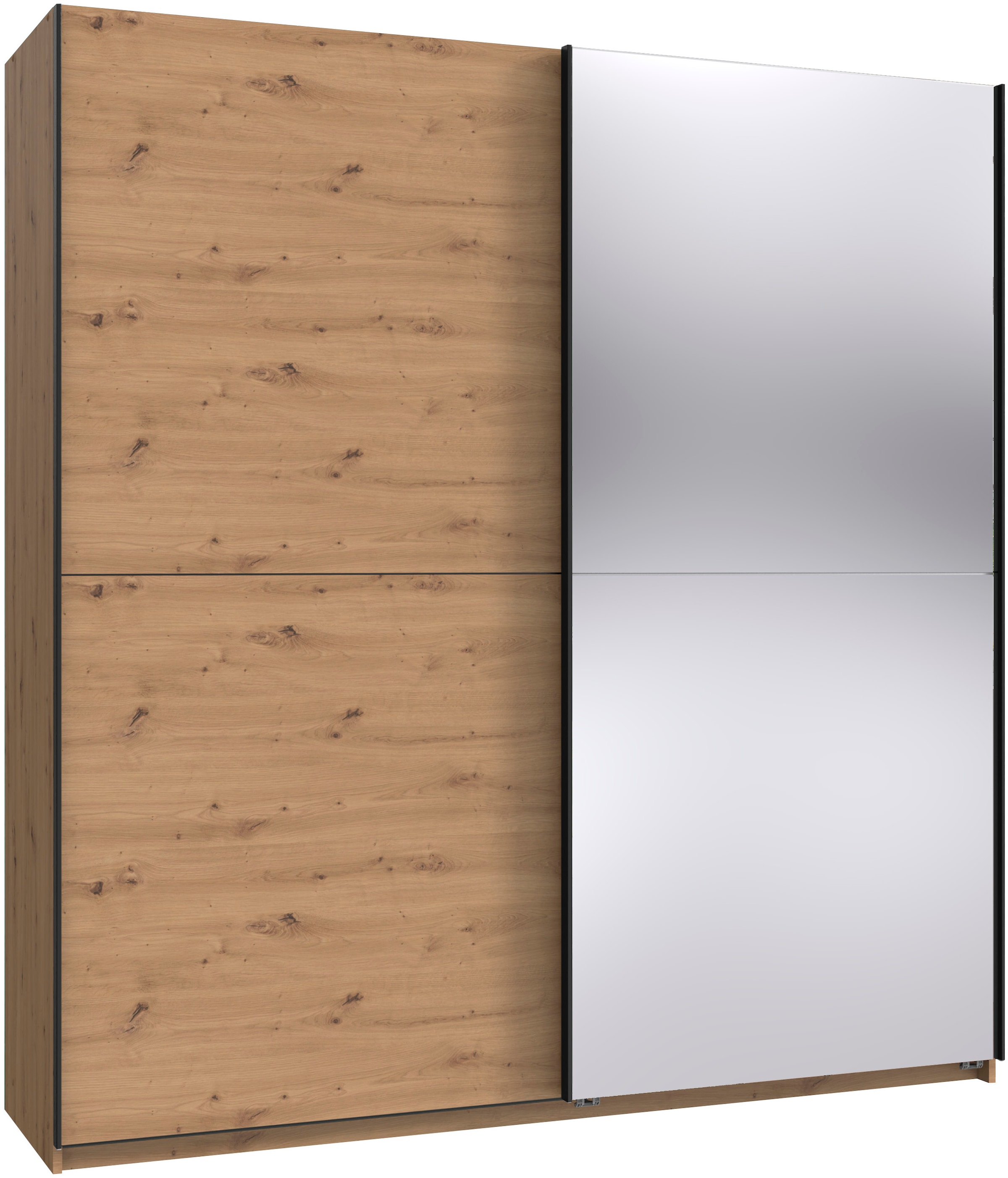 Wimex Kleiderschrank »Mugano, B/T/H 135 oder 180/65/198cm, Made in Germany« wähle Deine Ausstattung: Basic oder Premium!, 2 Schwebetüren mit oder ohne Spiegel, Metallgriffe