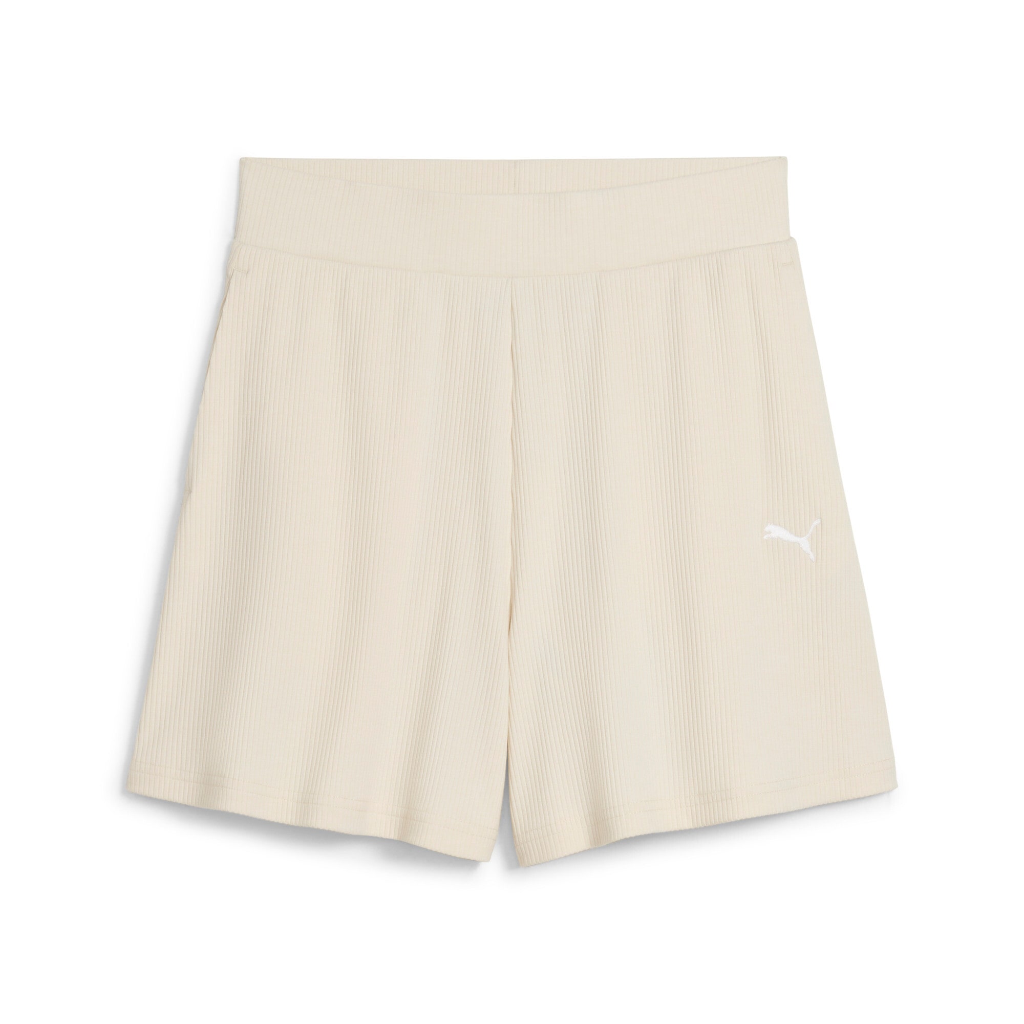 PUMA Trainingsshorts »ESS ELEVATED HIGH-RISE RIB SHORTS 5"« mit hohem Bund, für Sport, mit Eingrifftaschen, Regular Fit