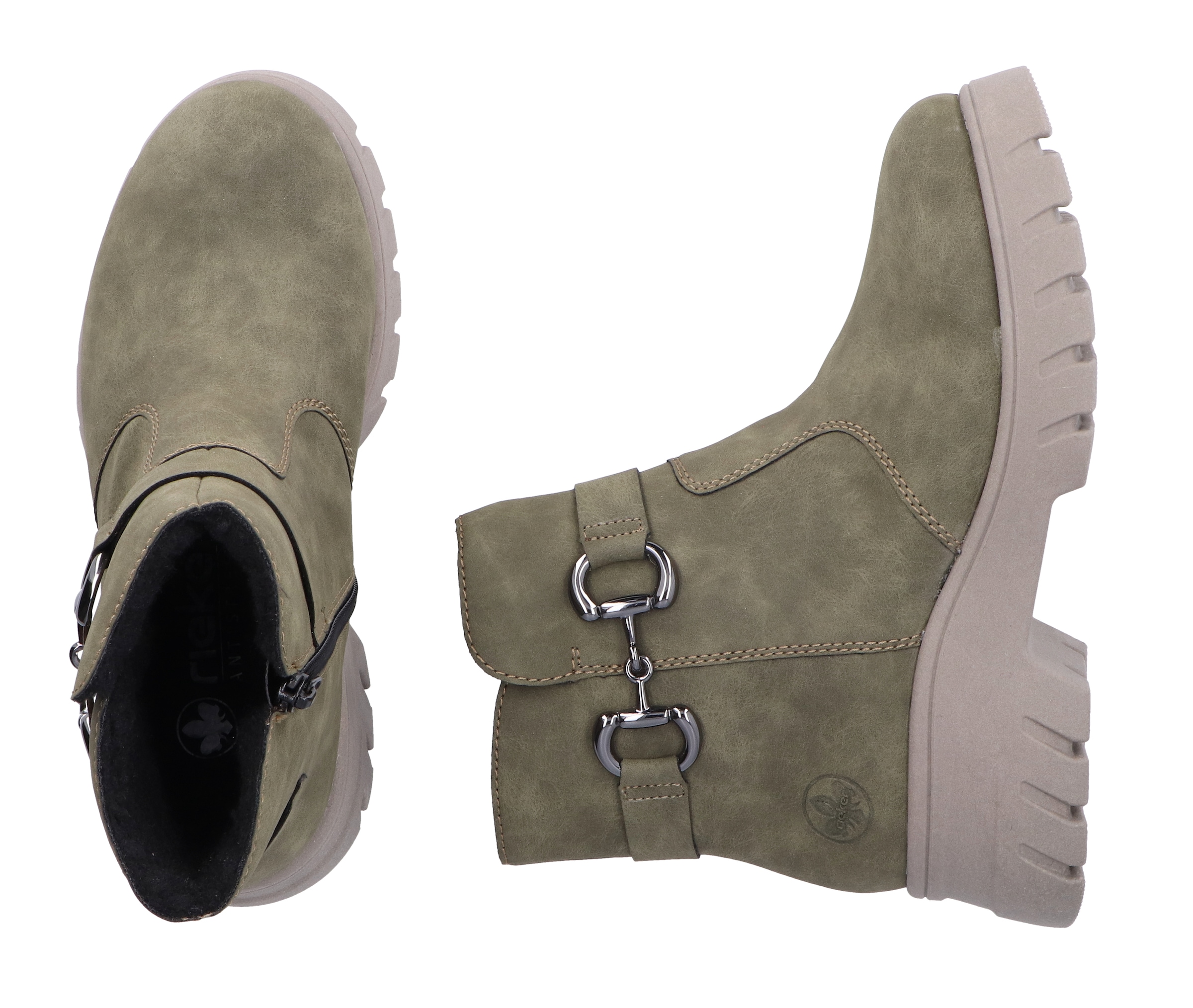 Rieker Winterstiefelette, Winterboots, Plateausohle, mit Zierschnalle und Innenreissverschluss