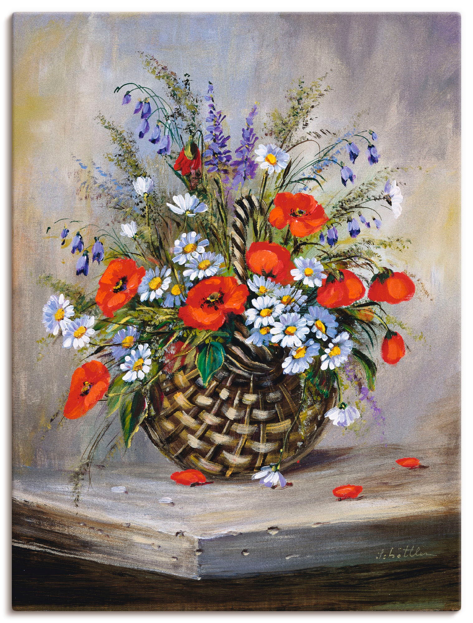 Korb«, »Blumiger (1 in oder Poster online Blumen, Artland Leinwandbild, versch. als shoppen St.), Grössen Wandaufkleber | Wandbild Jelmoli-Versand