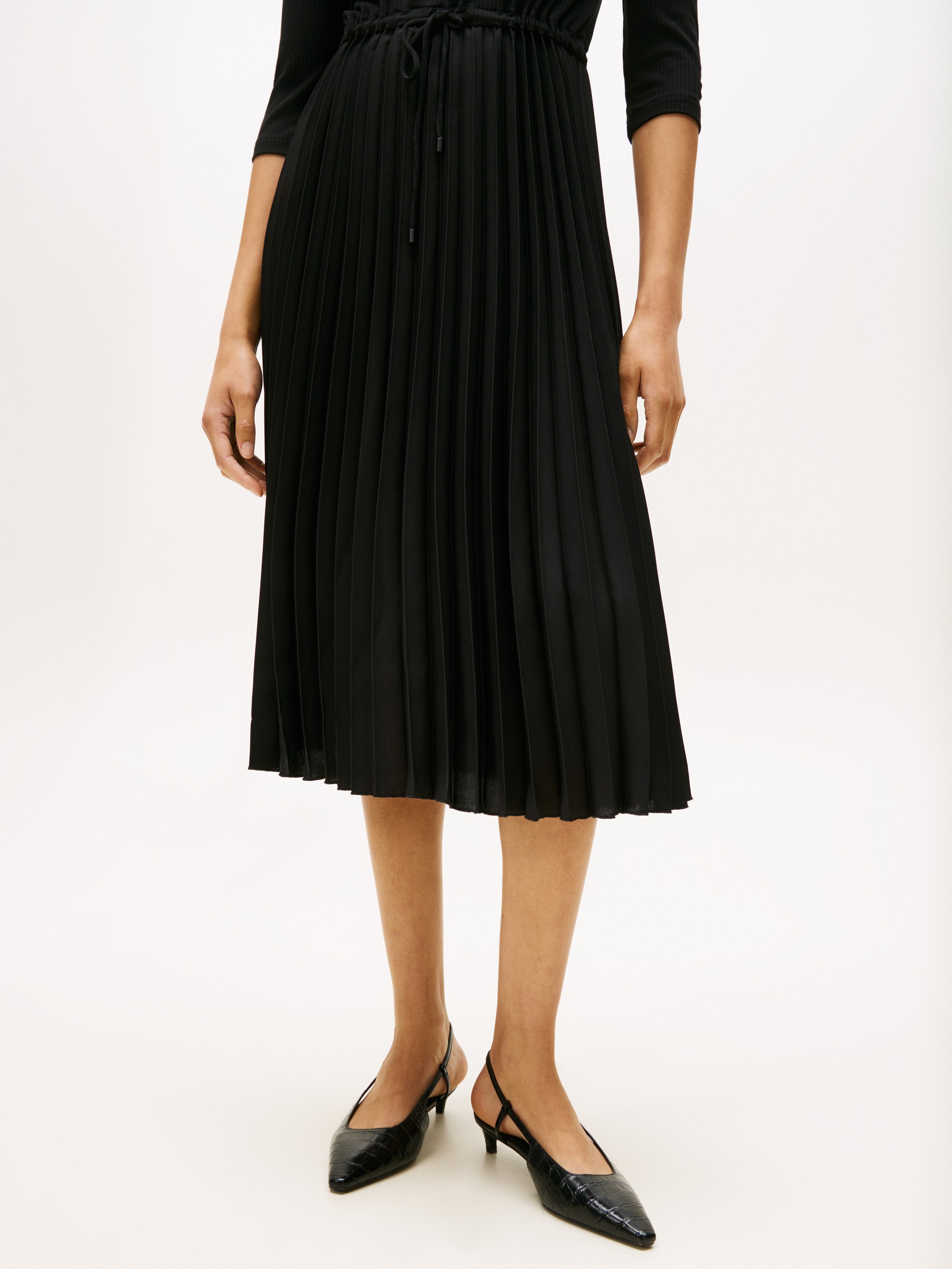 Tommy Hilfiger A-Linien-Kleid »SLIM 5X2 RIB MIX MIDI DRS«