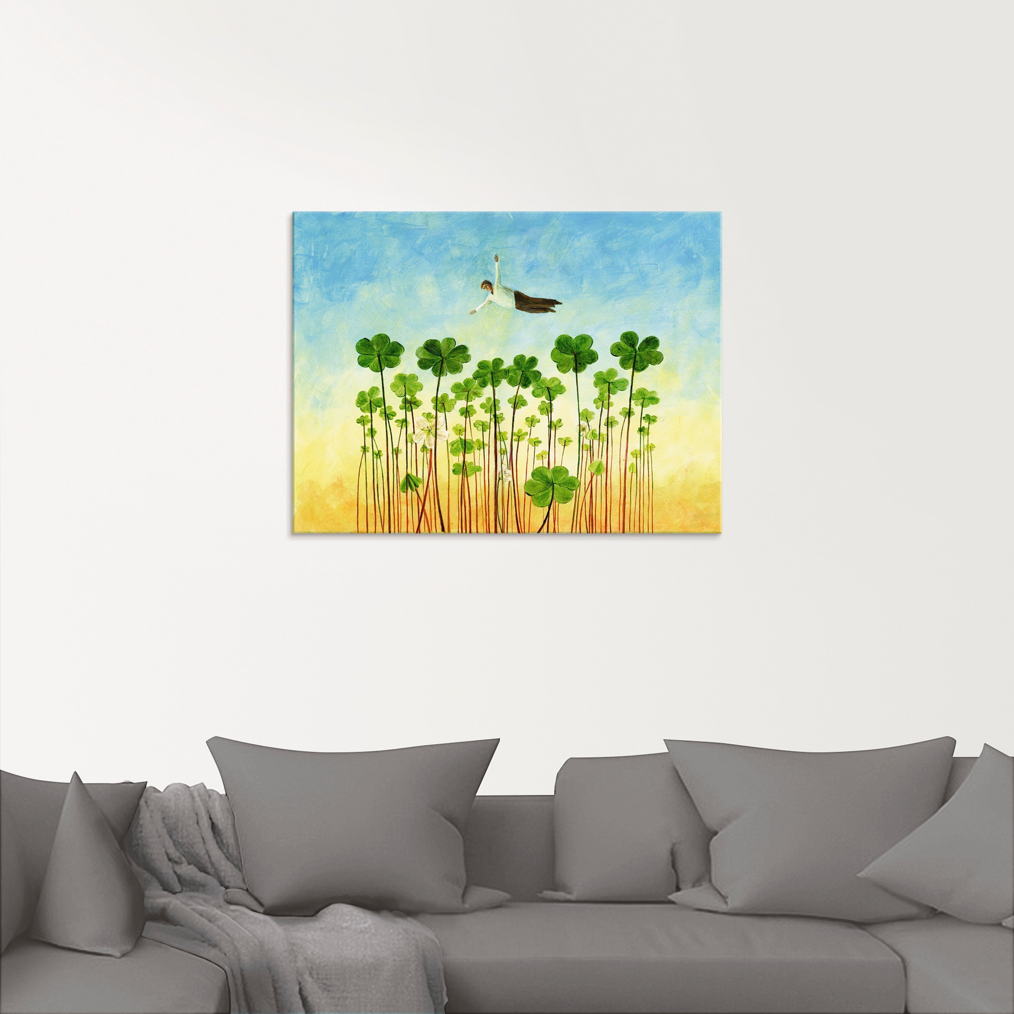Artland Glasbild »Jemanden über den grünen Klee loben«, Mann, (1 St.), in verschiedenen Grössen