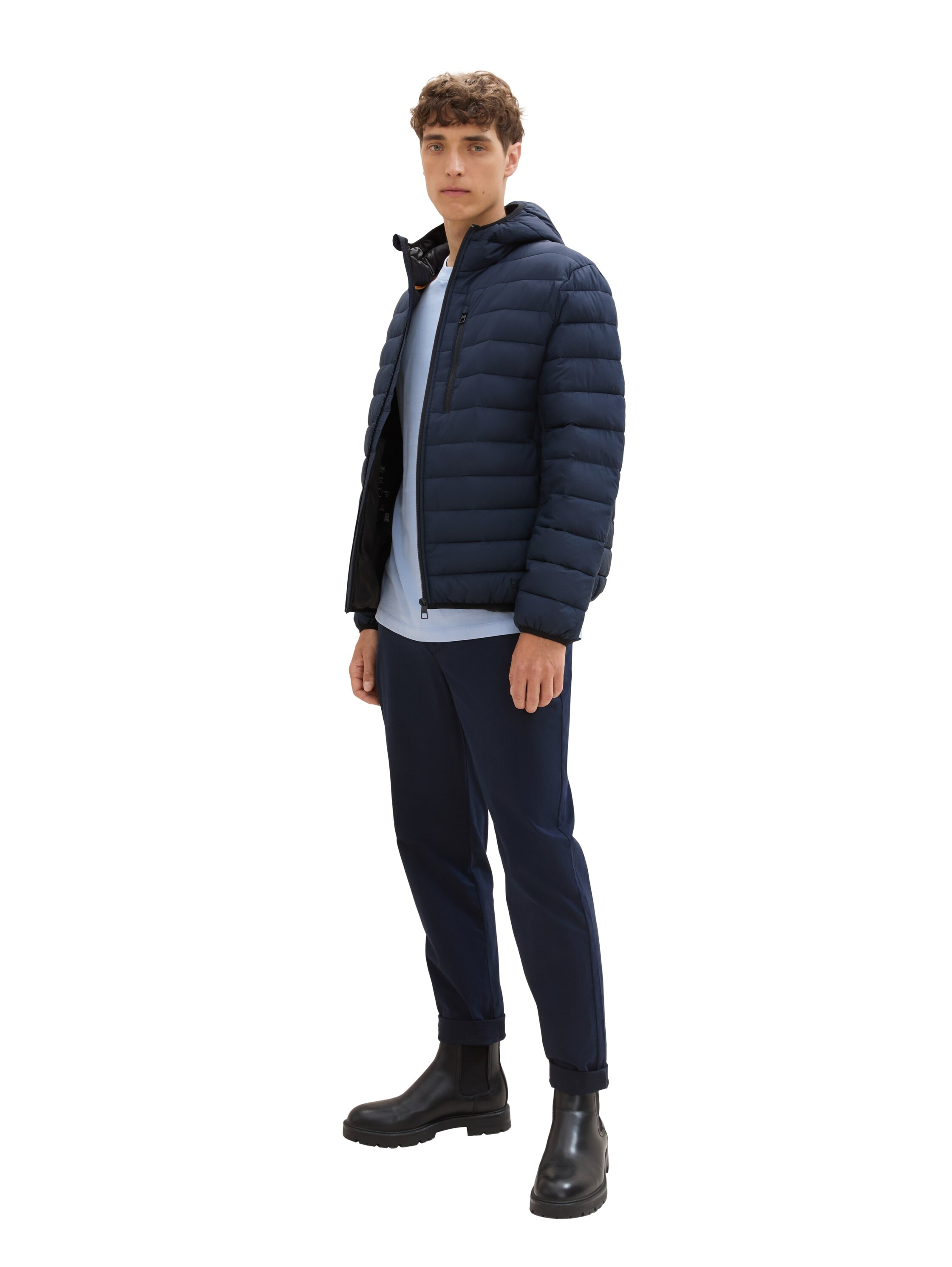 TOM TAILOR Denim Steppjacke, mit Kapuze, mit Kapuze