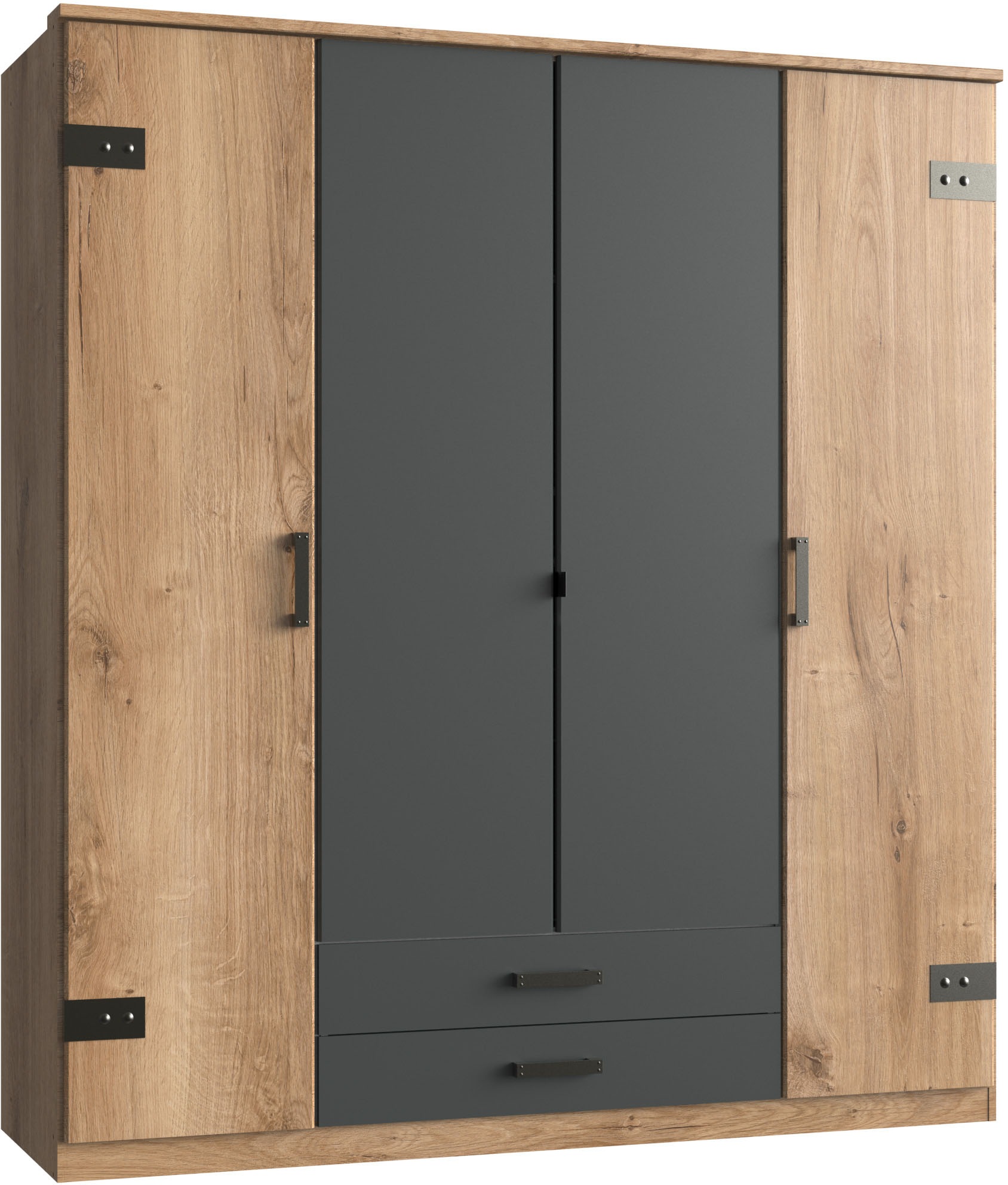 Wimex Kleiderschrank »Cork, mit oder ohne Spiegel, rustikaler Look im Industrial Design« wahlweise in 135cm oder 180cm breit, 58cm tief, 199cm hoch