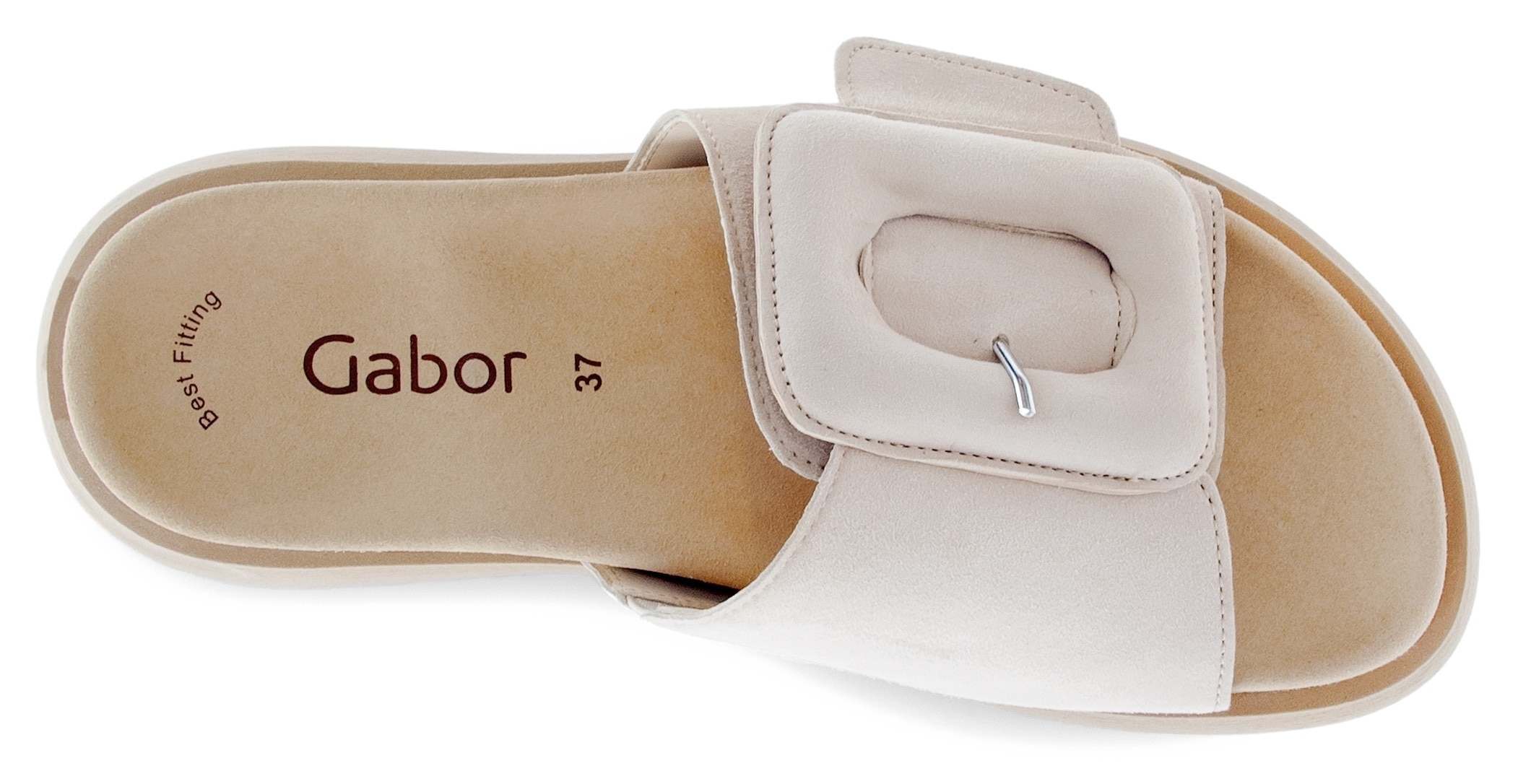 Gabor Pantolette, Plateau, Sommerschuh, Schlappen mit grosser Zierschnalle