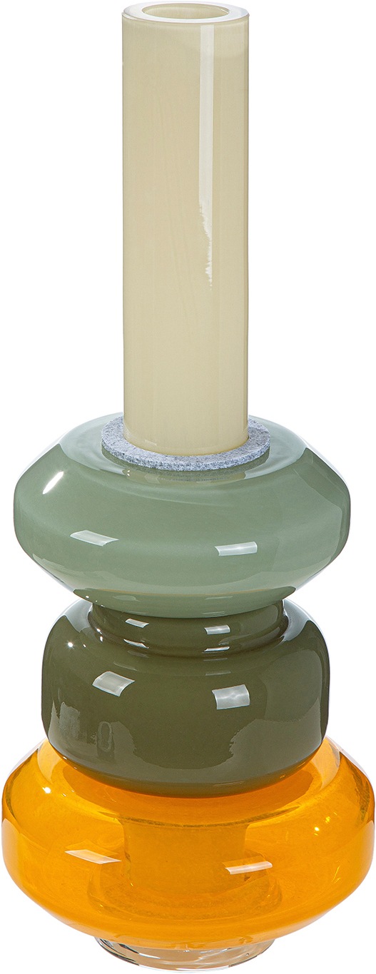 GILDE Tischvase "Vase Stack mehrfarbig H. 40 cm" Dekovase, Glas, stapelbar, Blumenvase, platzsparend, modern