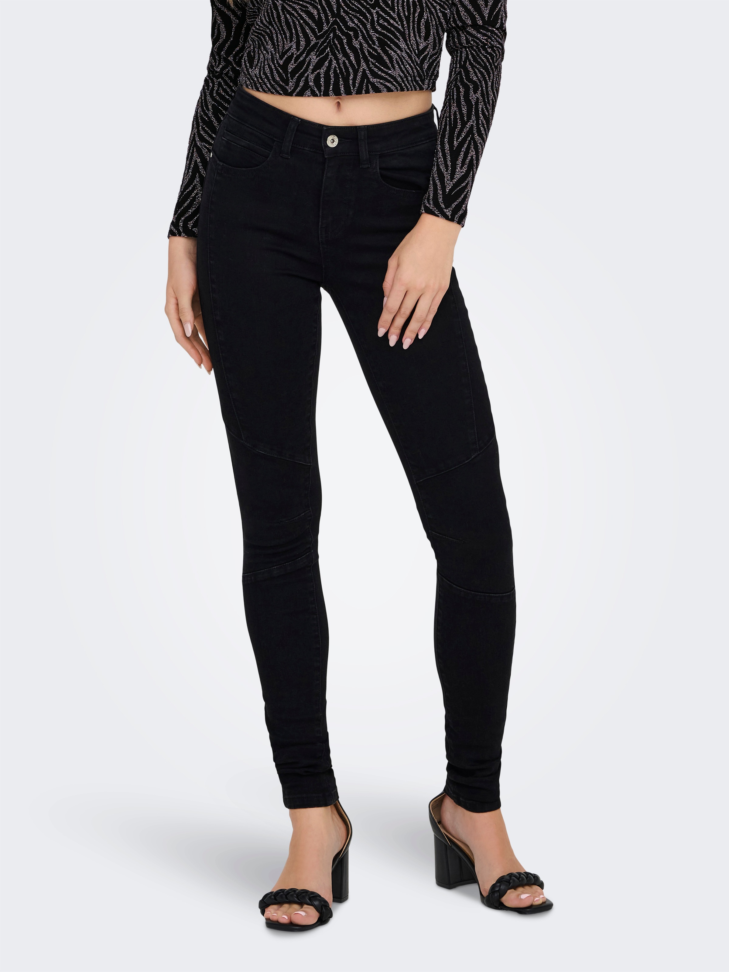 ONLY Skinny-fit-Jeans »ONLHUSH MID WAIST SK BIKER COIN DNM MAS«