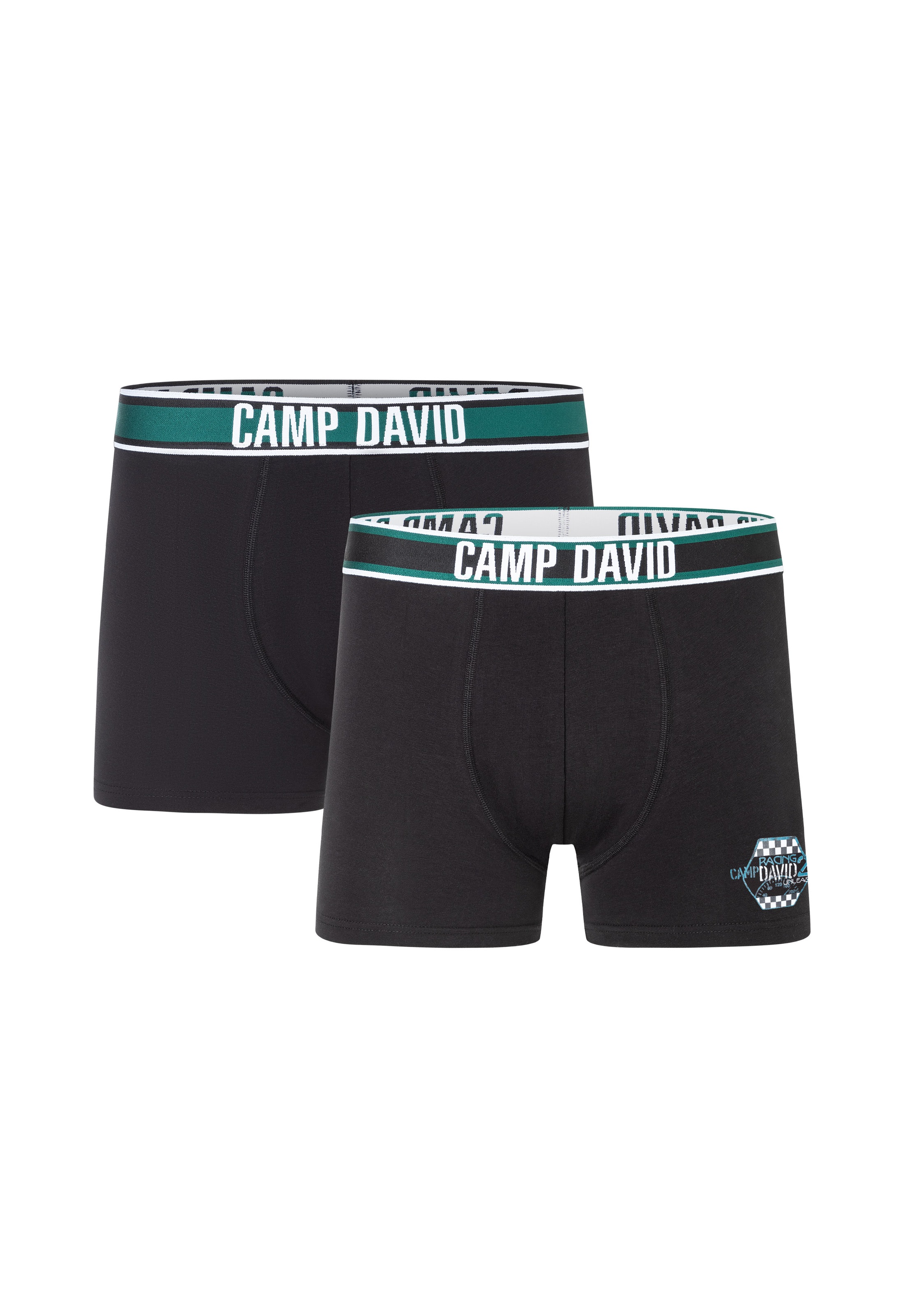 CAMP DAVID Boxershorts »casual« 2er Pack, mit elastischem Bund