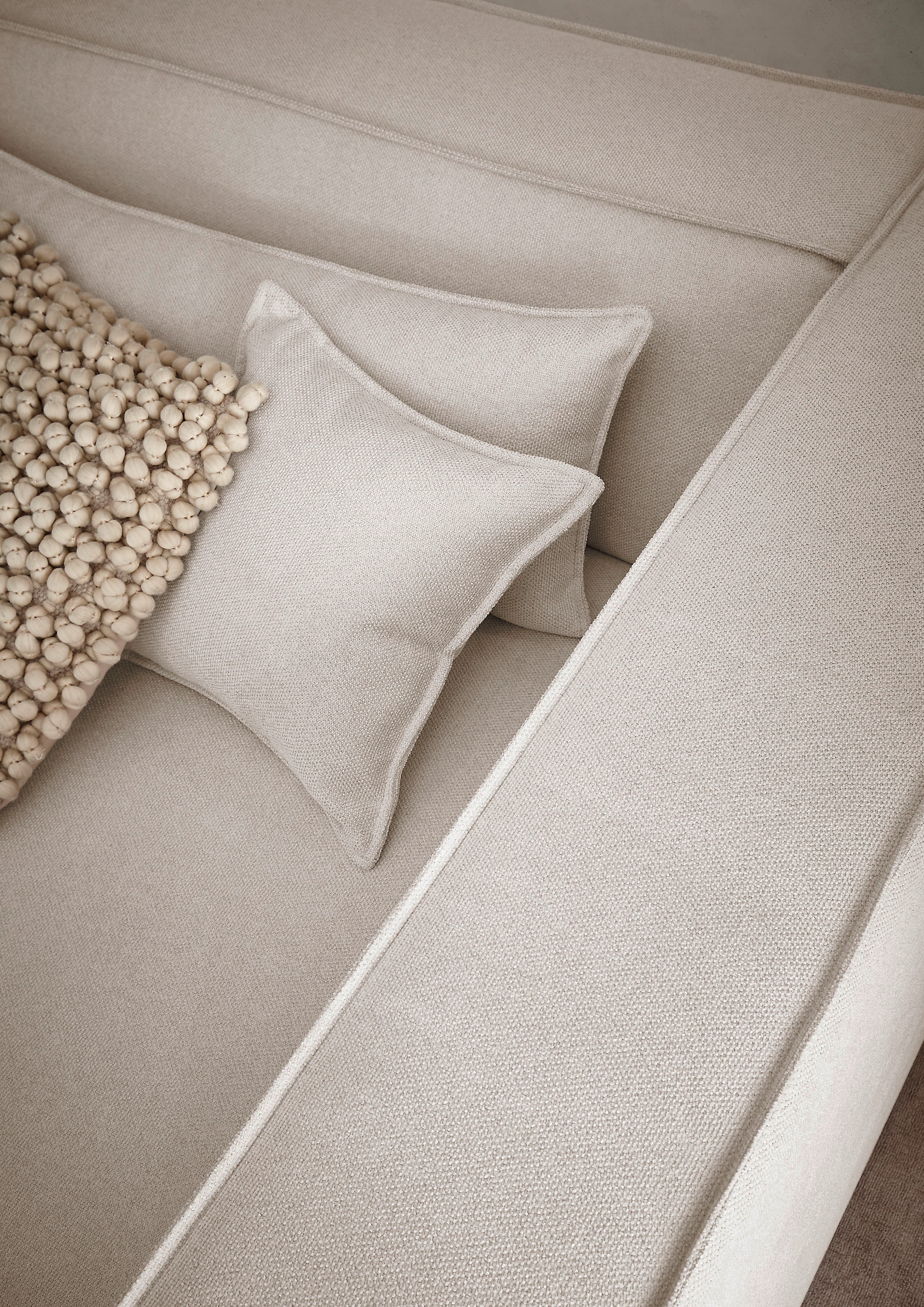 LeGer Home by Lena Gercke 3-Sitzer »PIARA, Couch mit Kedernaht, Sofa in Cord oder Leinenoptik«, schwarze Füsse, bequemer Sitzkomfort