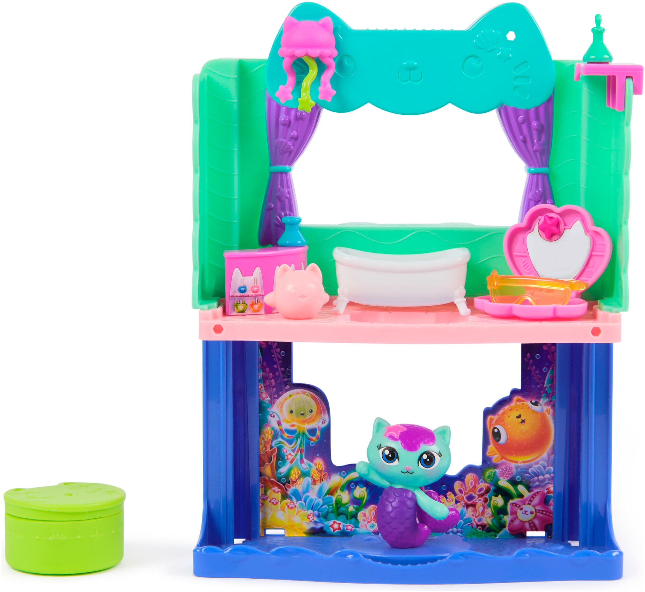 Spin Master Spielwelt "Gabby’s Dollhouse: Der Film – Portal Raum Spa-tastisches Badezimmer" von Meerkätzchen; mit Katzenfigur