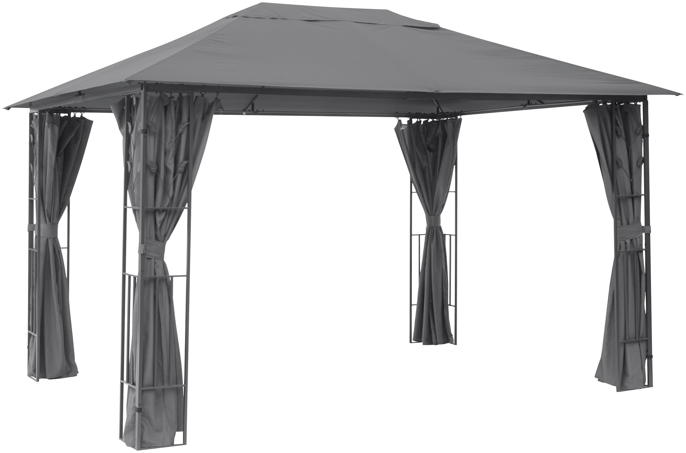 KONIFERA Pavillon »Athen«, BxT: 300x400 cm, Blätter-Optik, inkl. 4 Seitenteile und Ersatzdach