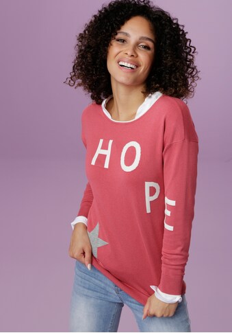 Aniston SELECTED Strickpullover, mit "Hope"-Schriftzug und Stern kaufen
